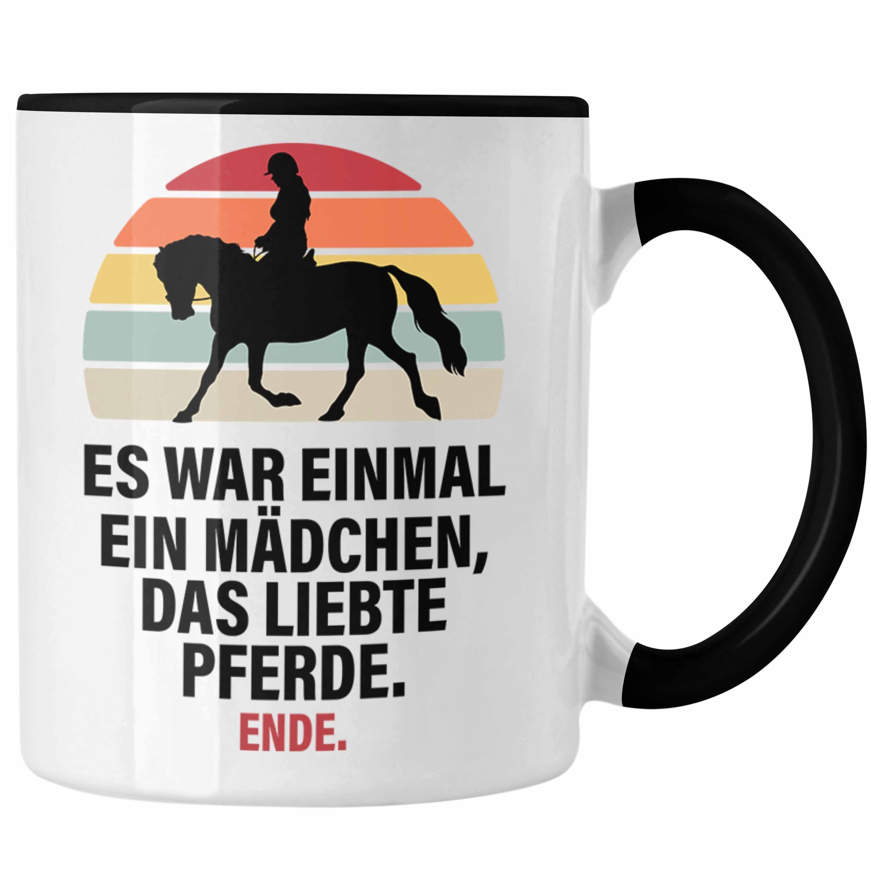 Trendation Tasse Trendation - Pferde Tasse Lustig Reiterin Geschenk Pferde Geschenke Mädchen Pferdeliebhaber Schwarz