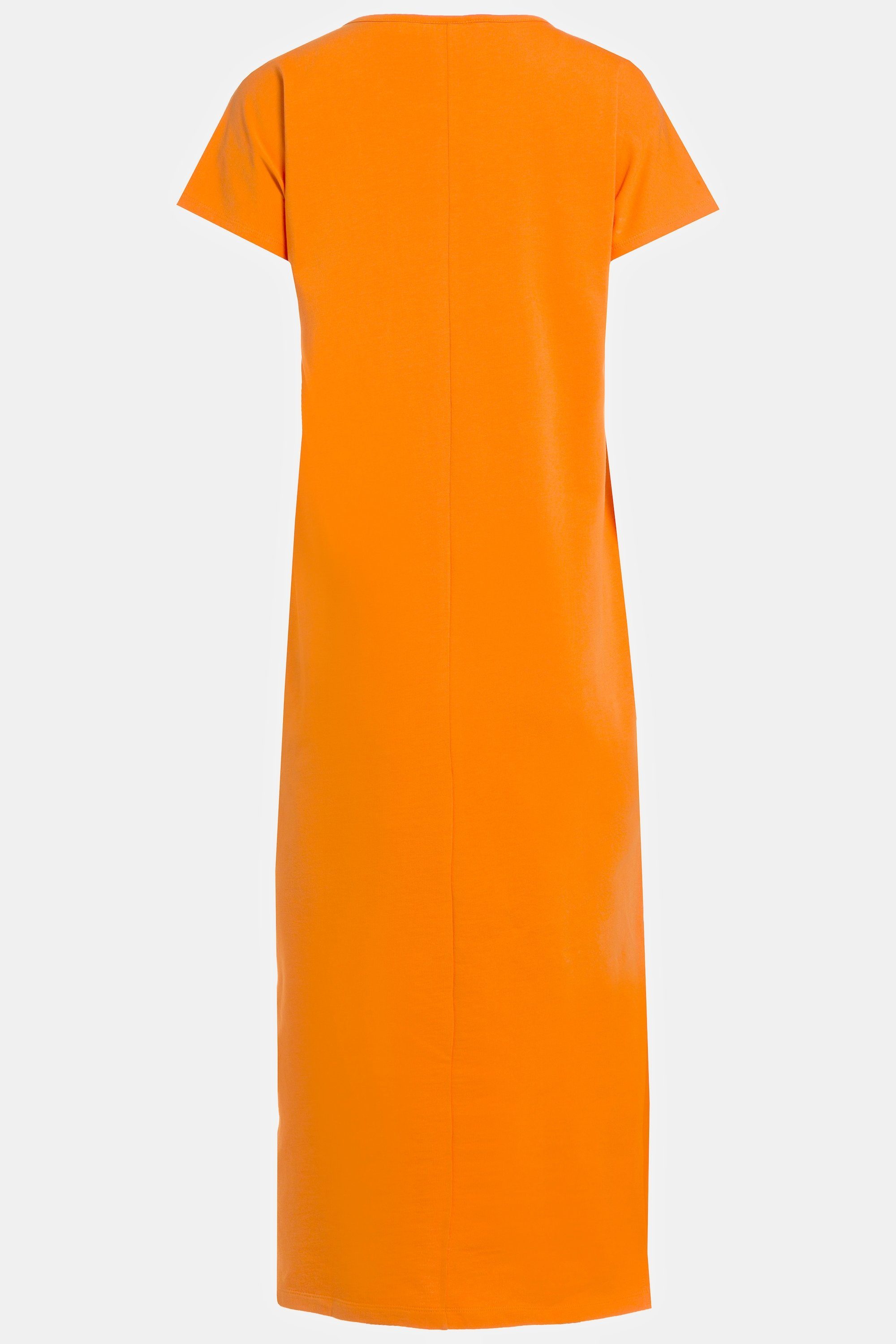 Jersey Gina Seitenschlitze Laura ärmellos Rundhals Jerseykleid Kleid orange