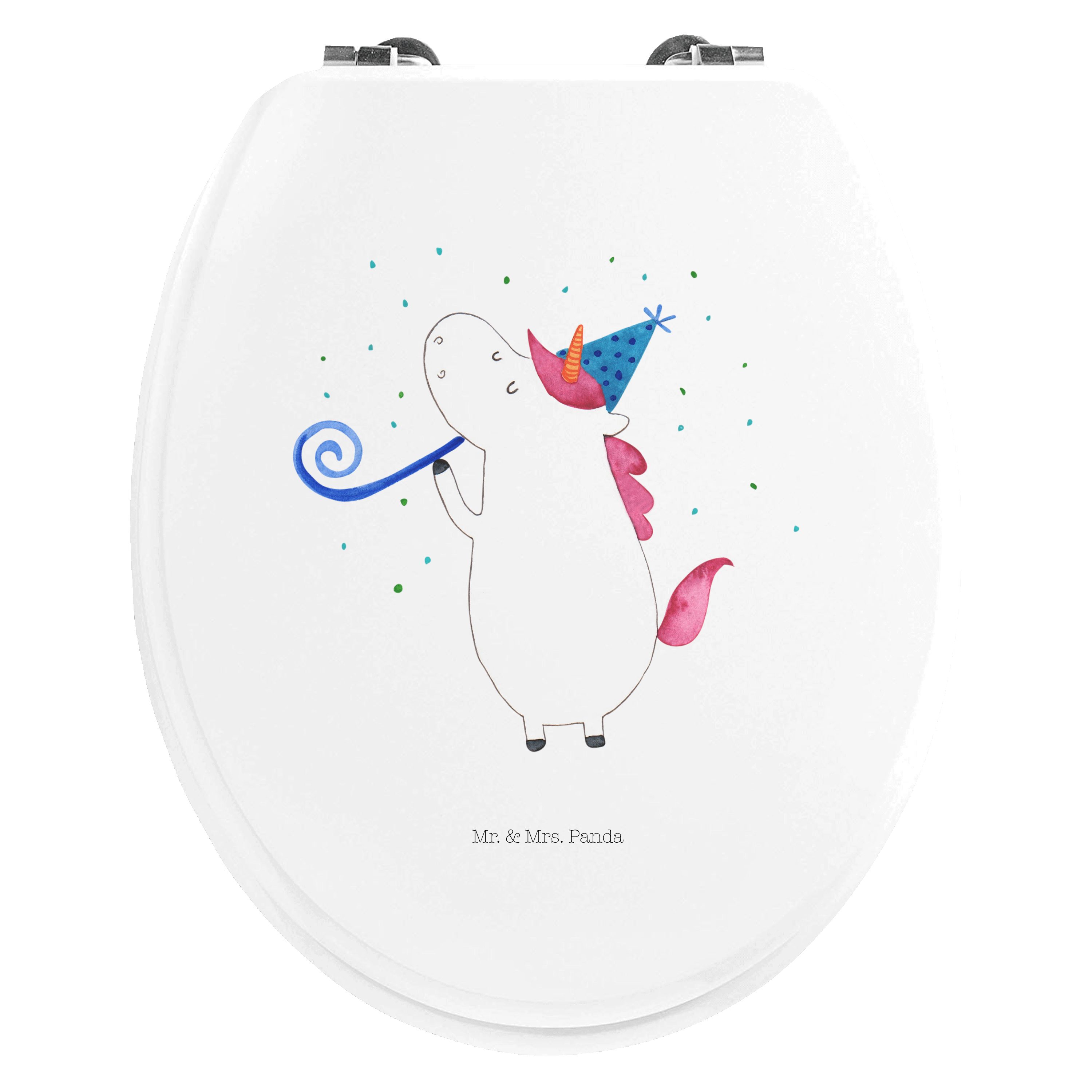 WC-Sitz Einhorn Party - Weiß - Geschenk, Einhörner, Alkohol, Fest, Klodeckel