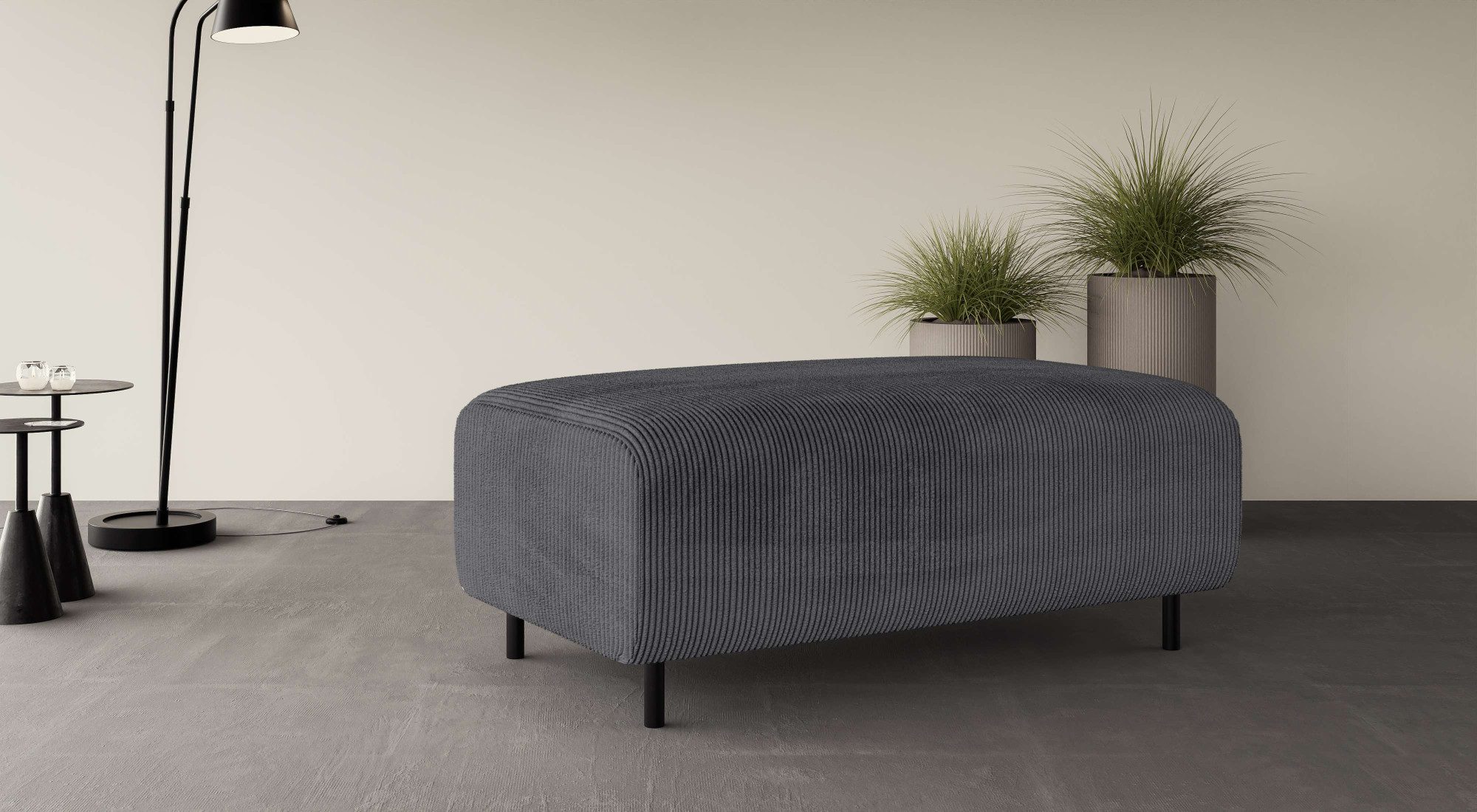 Home affaire Polsterhocker "ARROS groß mit Wellenunterfederung, Maße B/T/H: günstig online kaufen