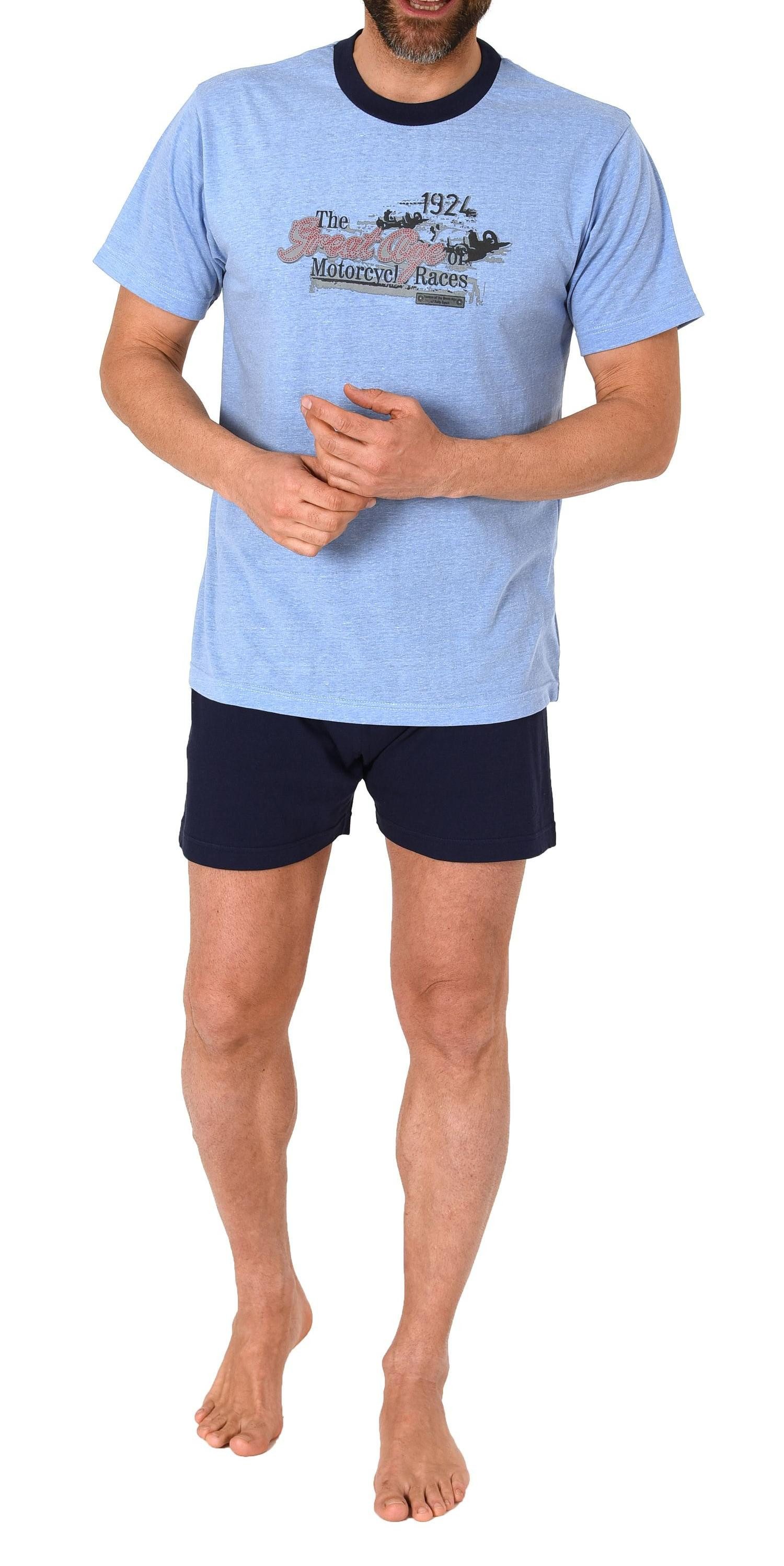 Normann Pyjama Casual Herren Shorty Pyjama mit kurzen Shorts und Rundhals günstig online kaufen