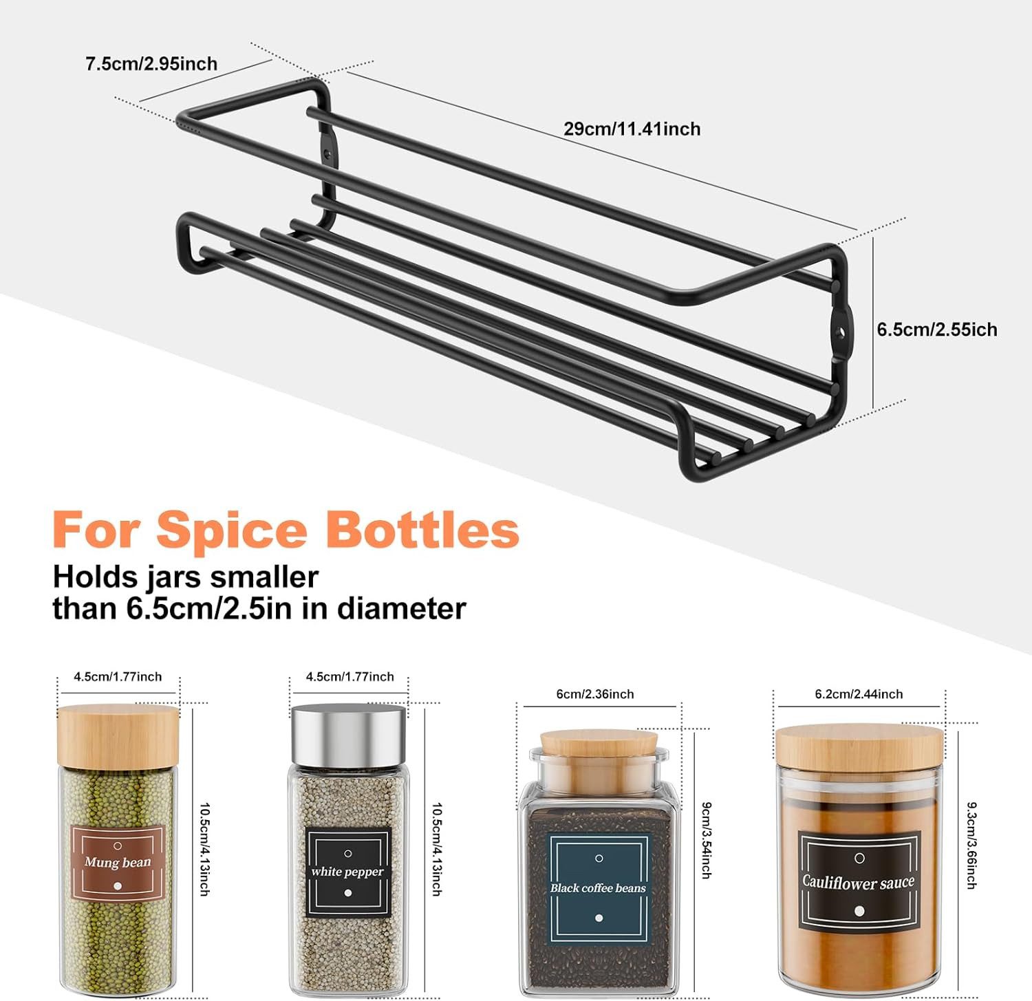 POPOLIC Gewürzregal Wandgewürzregal, 2er Set Gewürz Organizer Ohne Bohren, günstig online kaufen