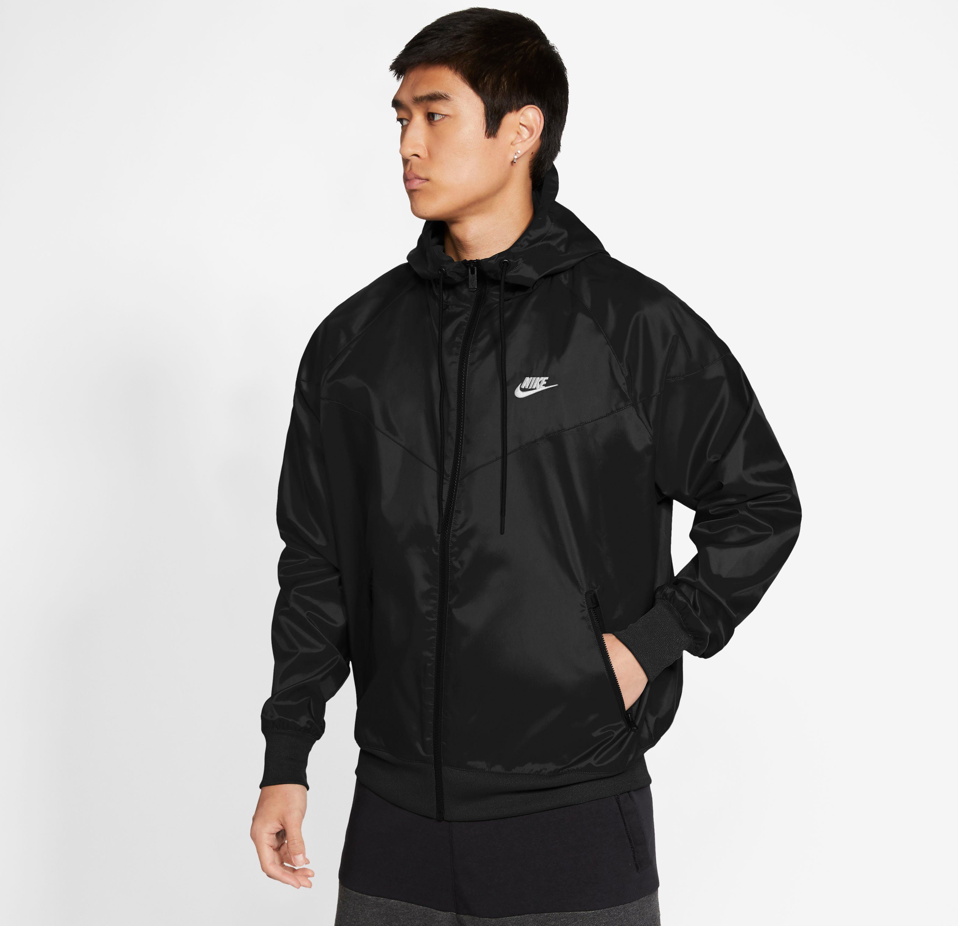 Men's schwarz Jacket Windrunner Nike Hooded Sportswear Windbreaker