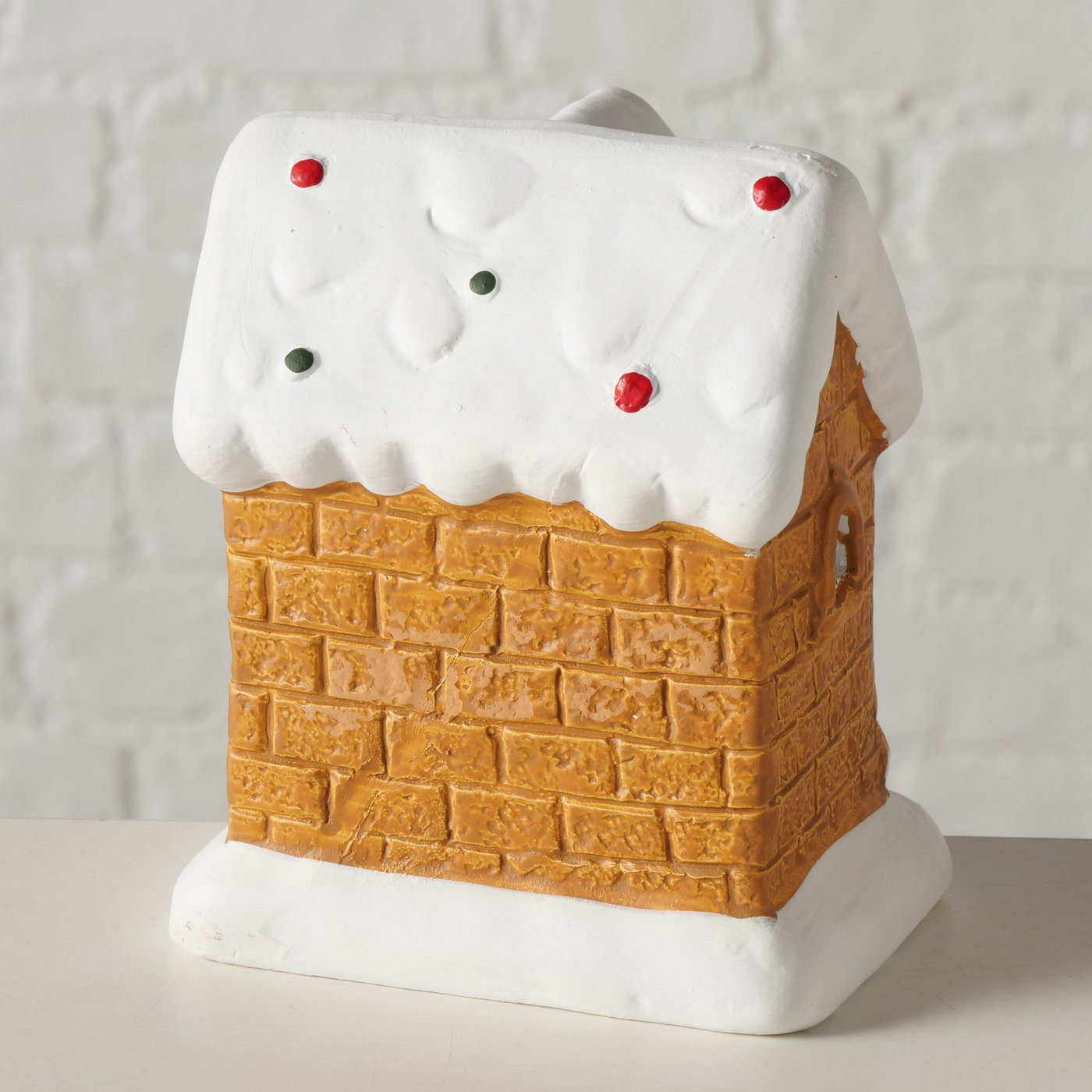 BOLTZE GRUPPE Weihnachtsdorf Dekoaufsteller Ginger 2er Set Lebkuchenhaus Mit LED Handbemalt – Bild 4 von 5