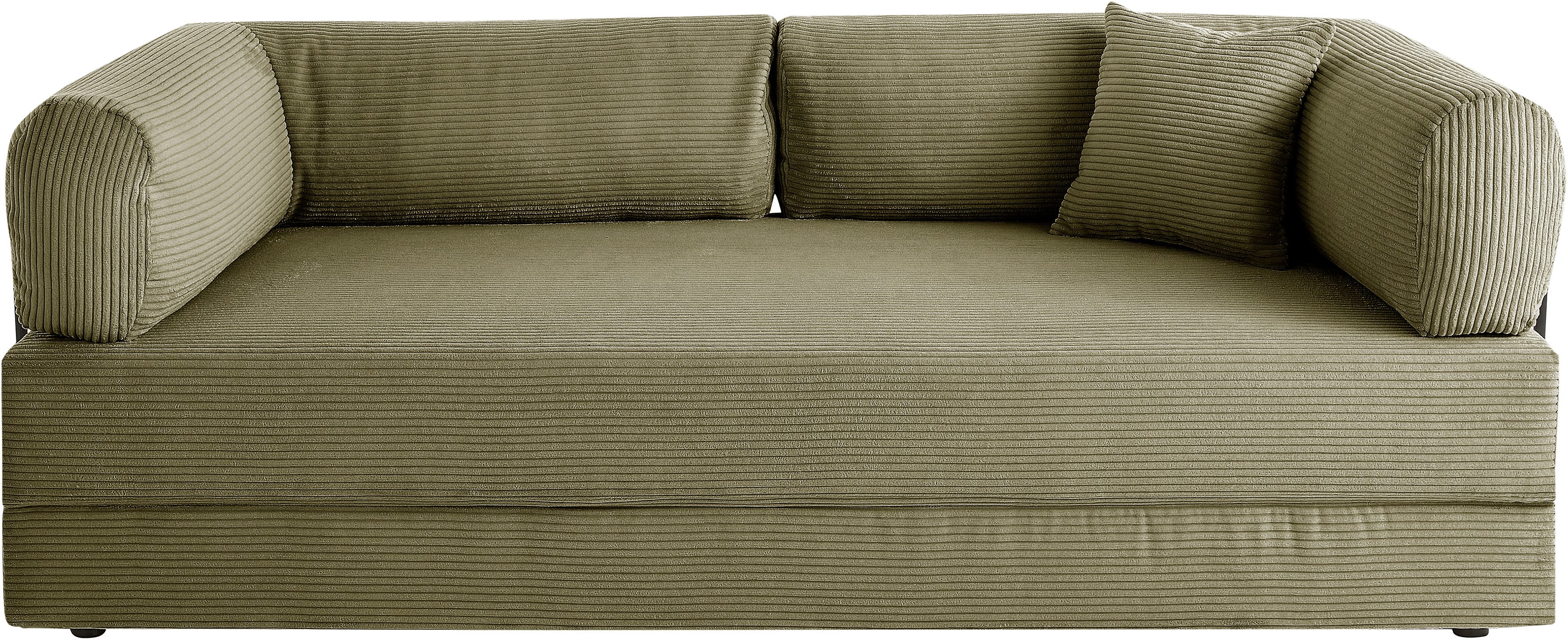 homsy by Ana Johnson Schlafsofa Folda, Dauerschläfer, Breite 206 cm, Liegefläche 181x198 cm, mit Bett-/Schlaffunktion, inkl. 1x Zierkissen, Tonnentaschenfederkern