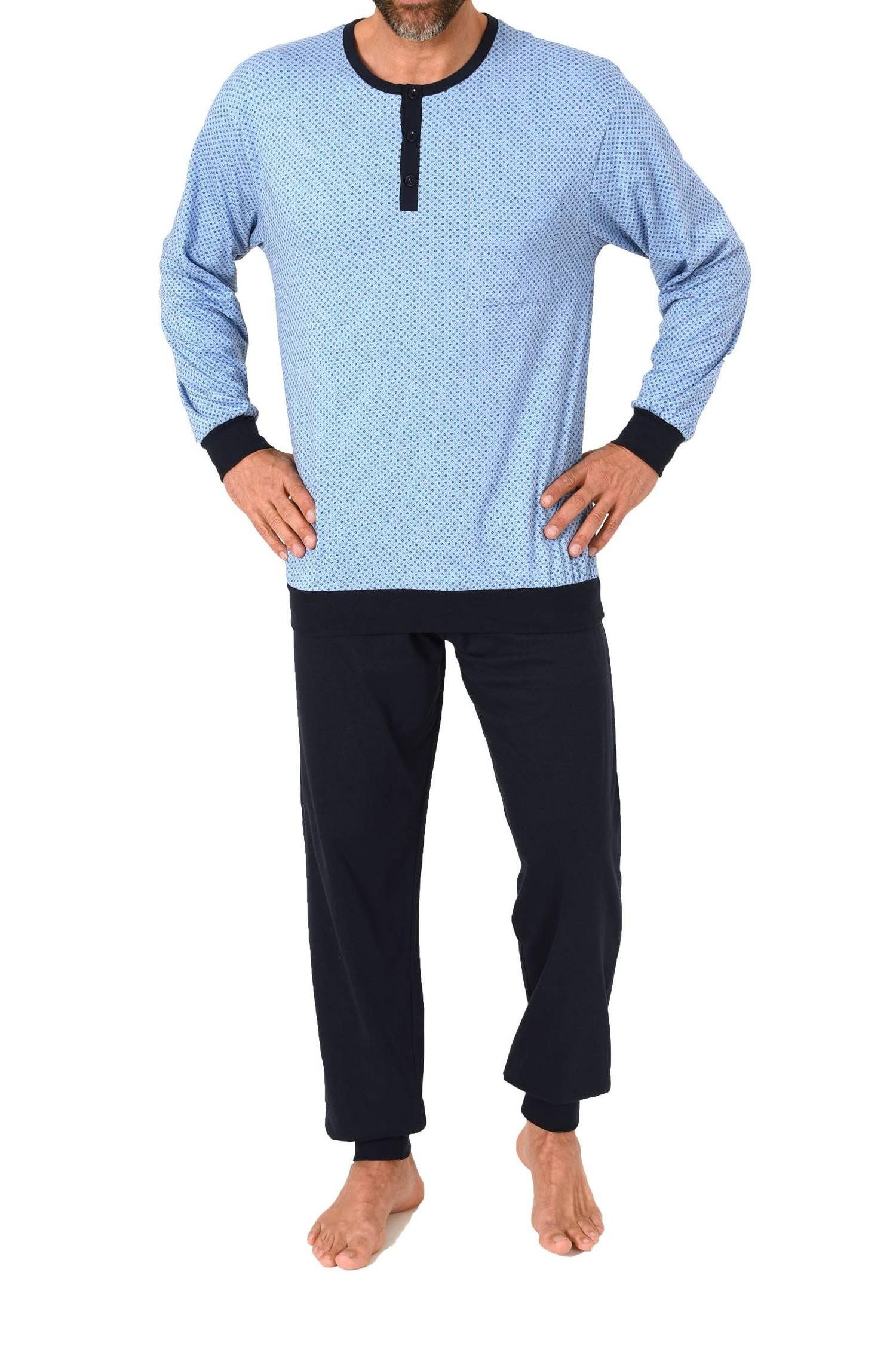 Normann Pyjama Normann Herren Schlafanzug langarm mit Bündchen – auch in Üb günstig online kaufen