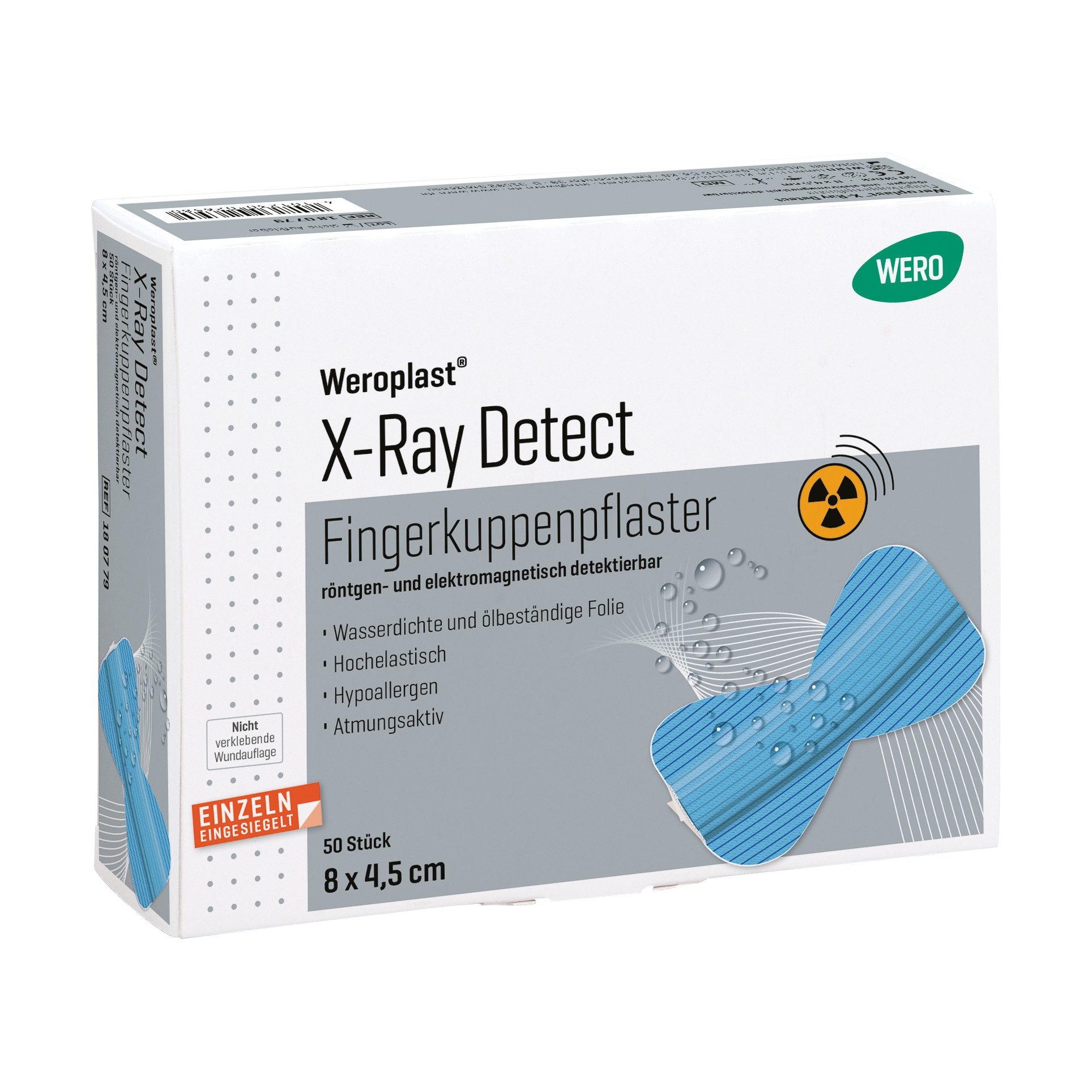 Weroplast® Wundpflaster Weroplast X-Ray Detect Fingerkuppenpflaster (50 St), Fingerkuppenpflaster