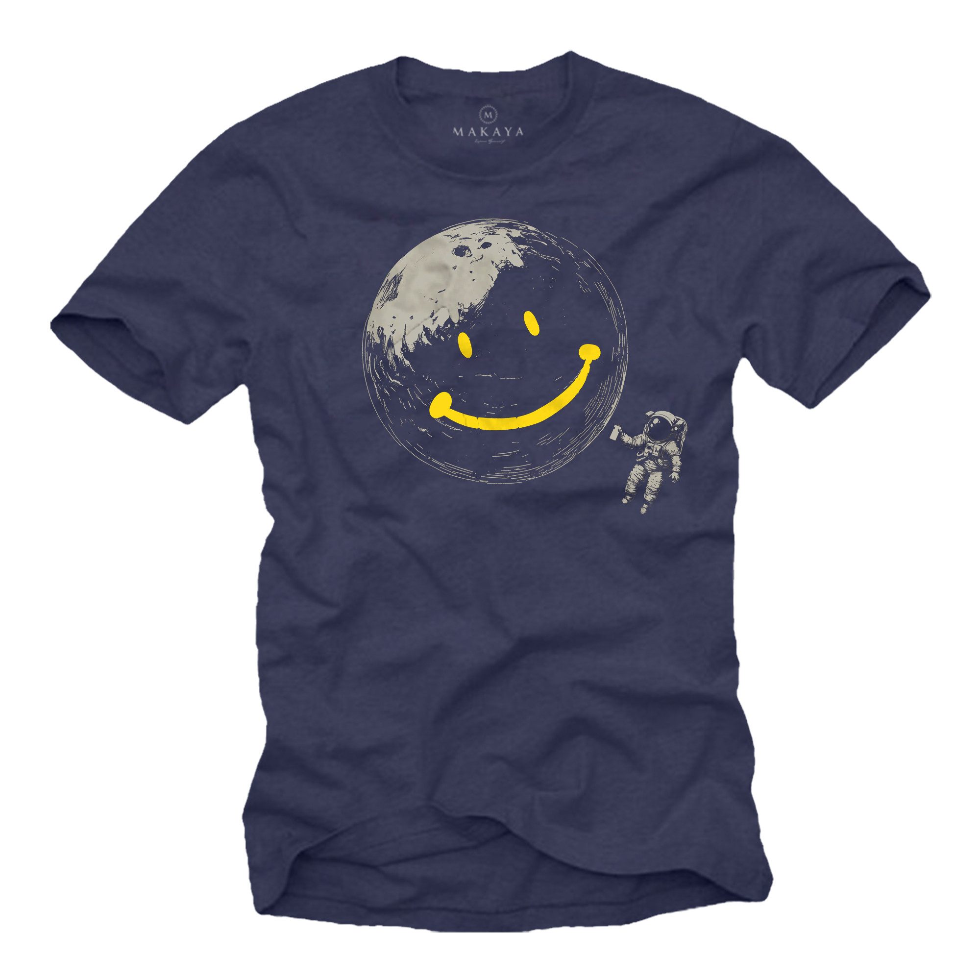 T-Shirt Cooles Shirt für Herren mit Astronaut und Smile Motiv