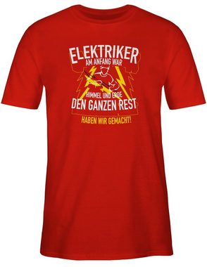 Shirtracer T-Shirt Elektriker, am Anfang war Himmel und Erde Handwerker Geschenke