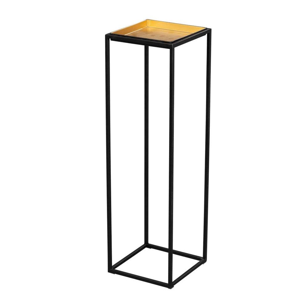 MICA Blumentopf Pflanzständer Säule schwarz/gold - ca. 21 x 21 x 70 cm günstig online kaufen