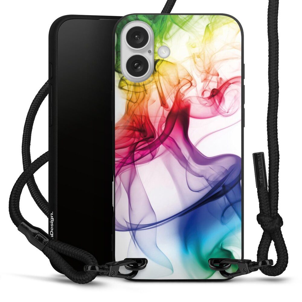 DeinDesign Handyhülle Farbe Wasser Regenbogen Strange waft, Apple iPhone 16 Plus Premium Handykette Hülle mit Band Cover mit Kette