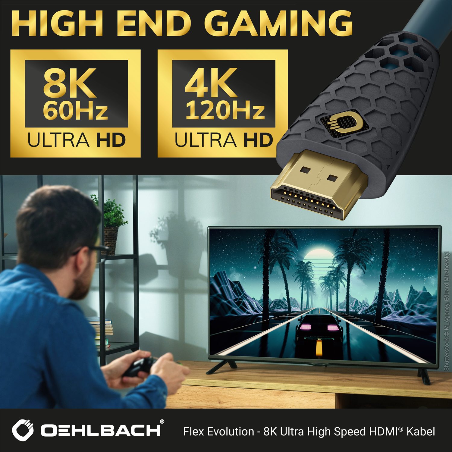 Evolution (100 cm) 8K High-Speed Flex HDMI-Kabel, - Kabel Oehlbach HDMI, HDMI HDMI® Ultra