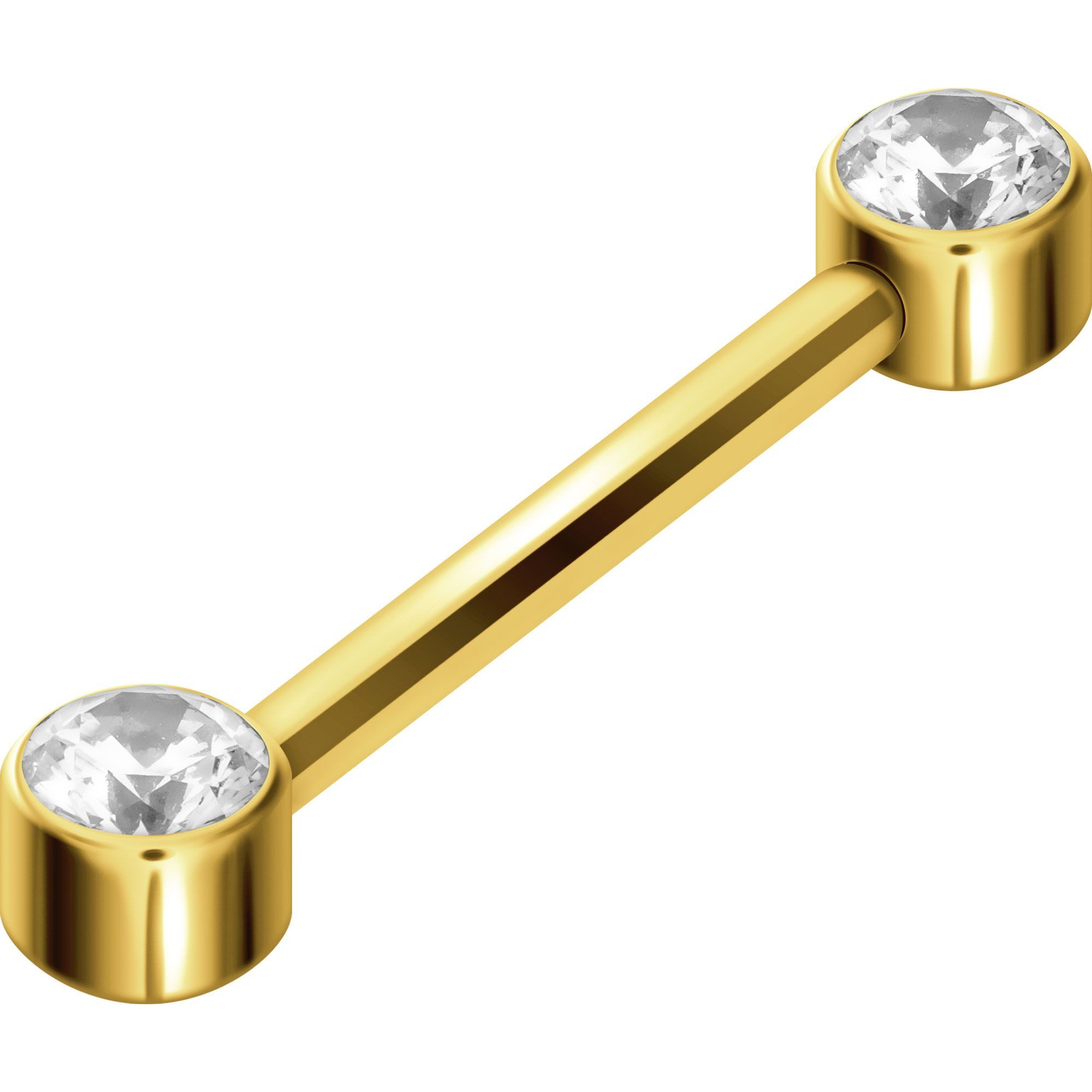 PIERCINGLINE Brustwarzenpiercing Titan Barbell mit Push Fit KRISTALL (Barbells, 1-tlg)