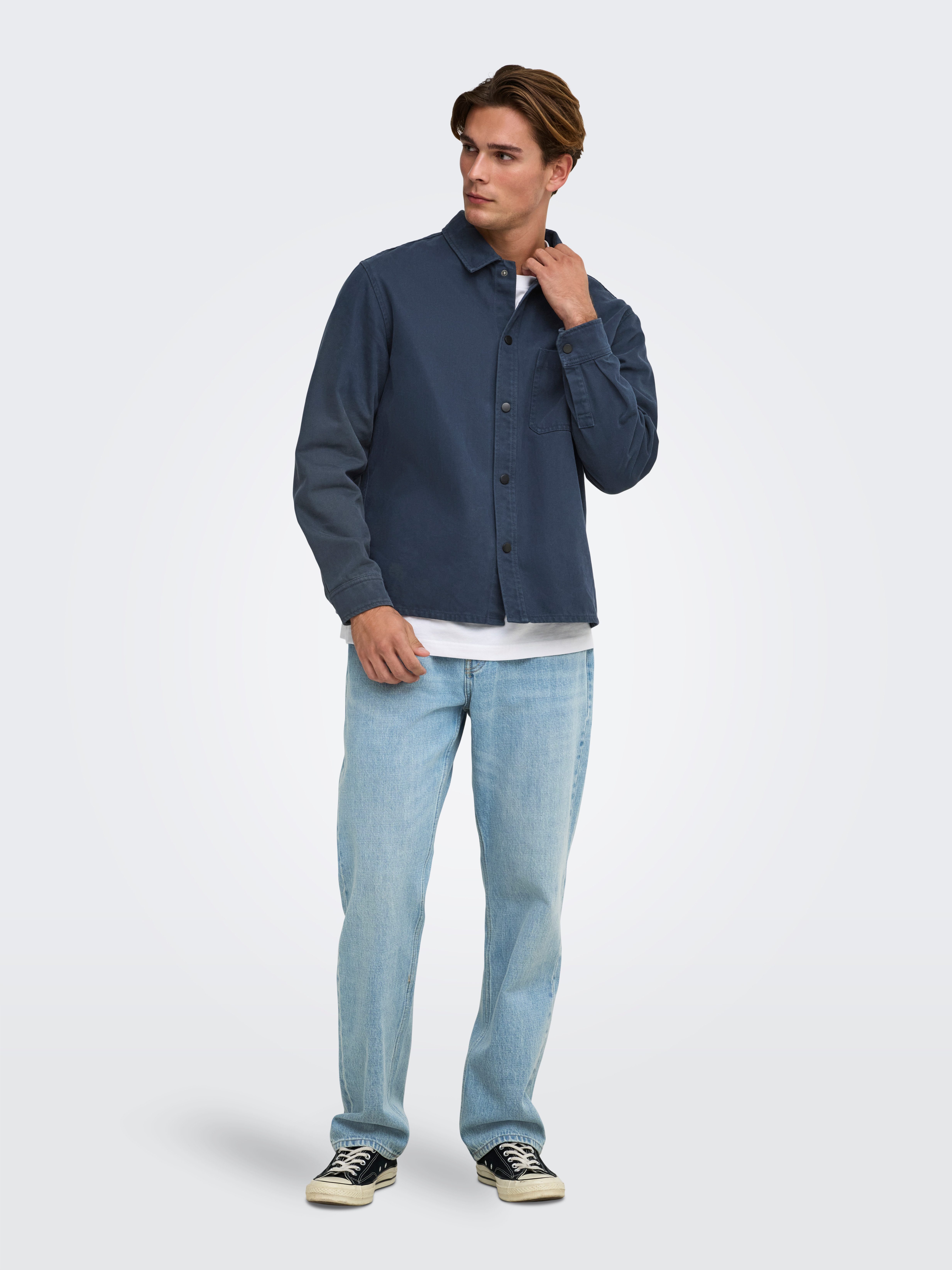 ONLY & SONS Straight-Jeans ONSEDGE STRAIGHT DNM Baumwolle, straight fit – Bild 3 von 5