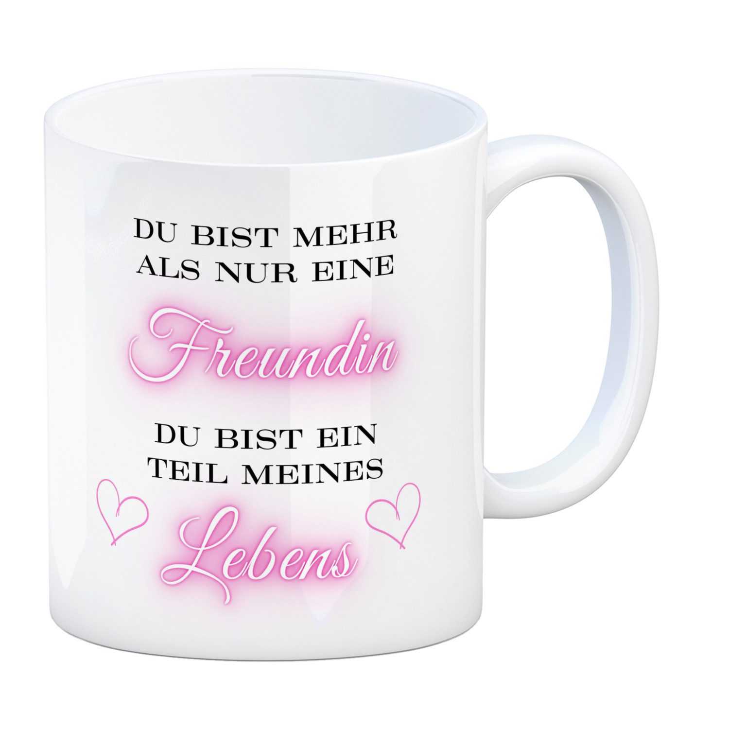 speecheese Tasse Herzen der Freundschaft Kaffeebecher mit Spruch Mehr als Freundin
