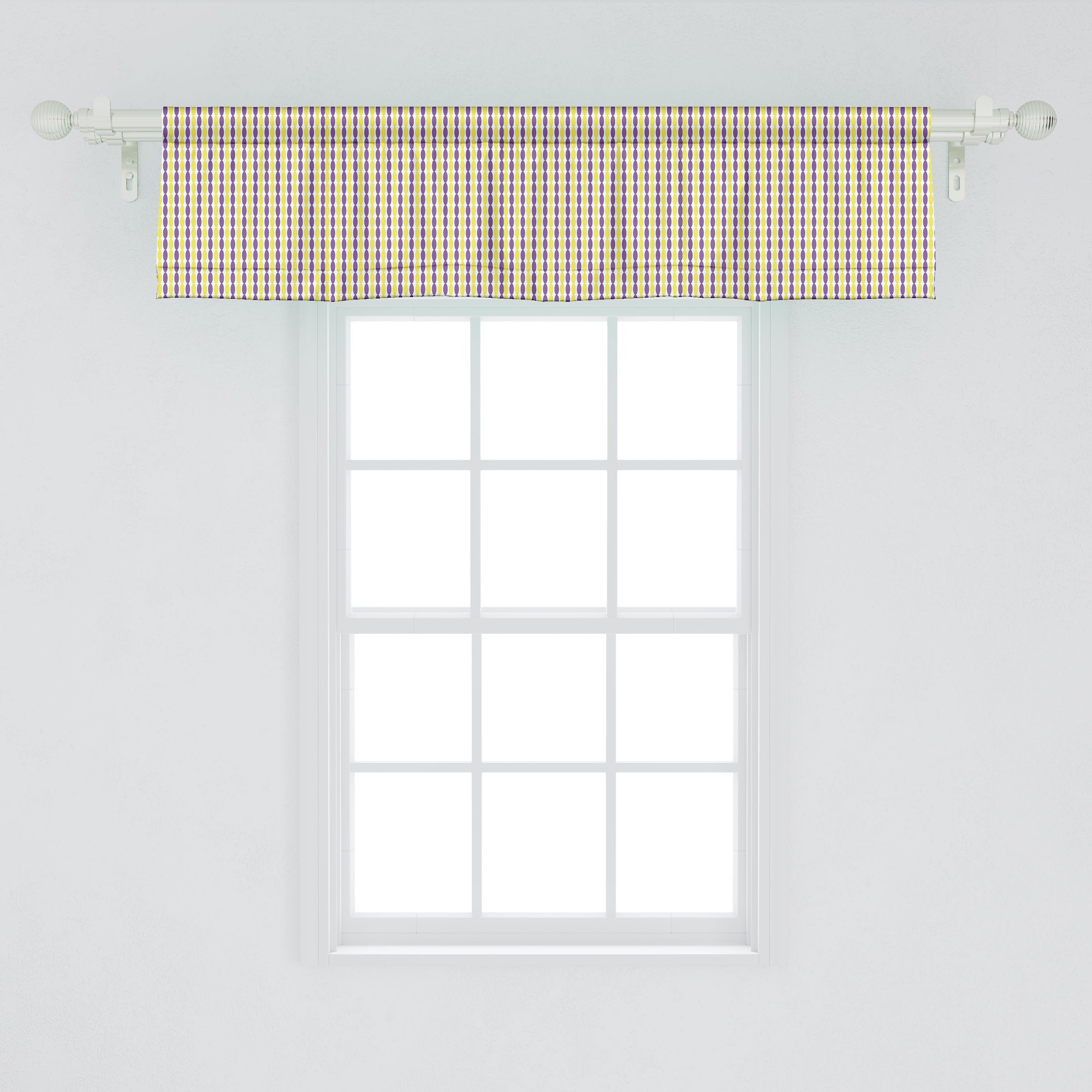 Dekor Volant Microfaser, Vertikal-Korn-Motiv Vorhang Schlafzimmer mit Scheibengardine Retro für Bicolor Stangentasche, Abakuhaus, Küche