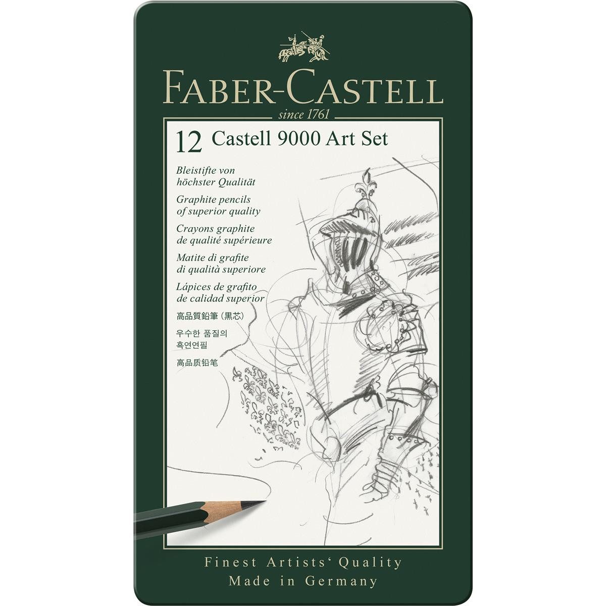 Faber-Castell Zeichenkohle Faber-Castell Castell 9000 Bleistift - 12er Art Set
