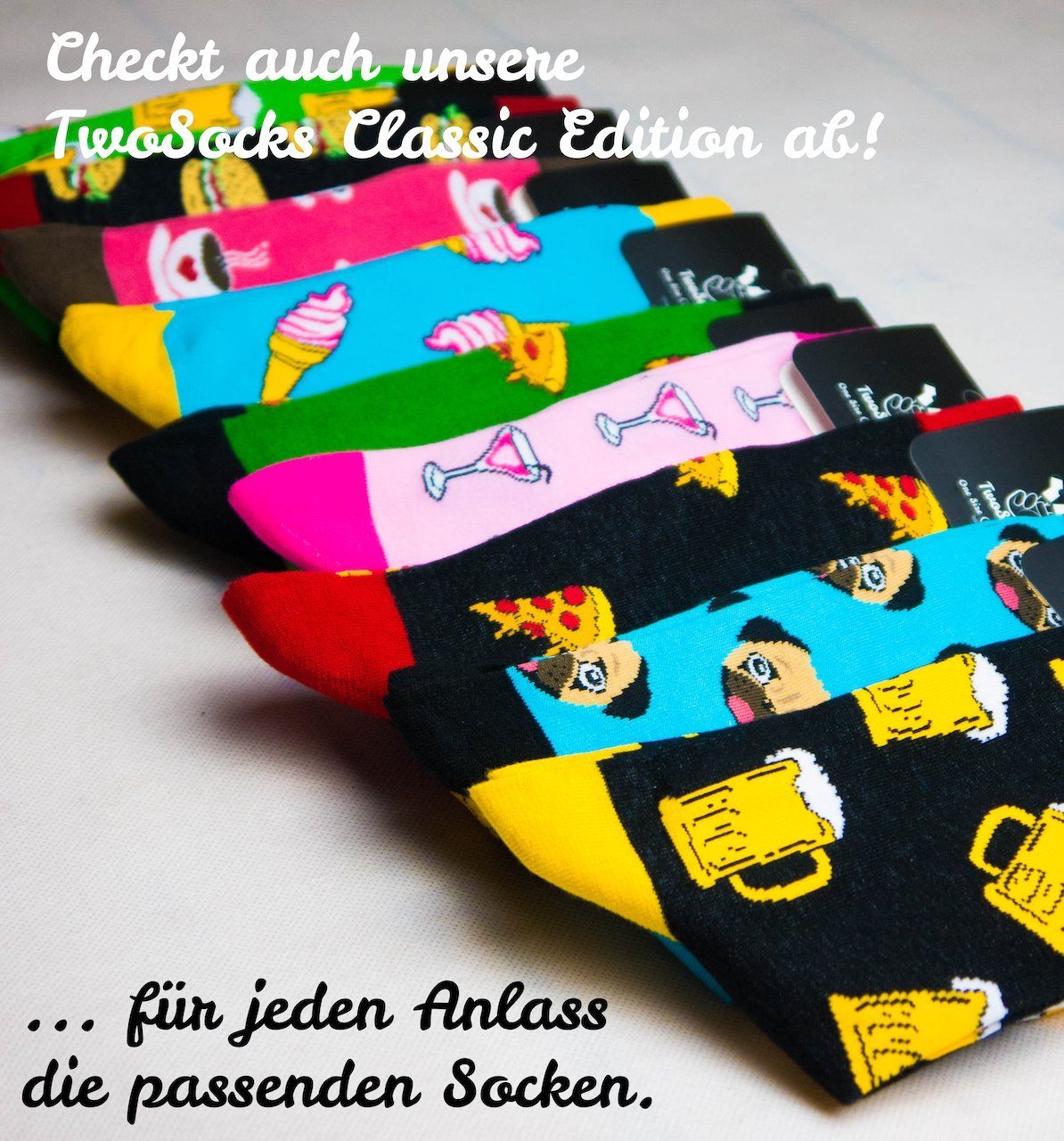 TwoSocks Küken Einheitsgröße Baumwolle, mit Socken Freizeitsocken Ostern Logoschriftzug Damen & Herren Motiv