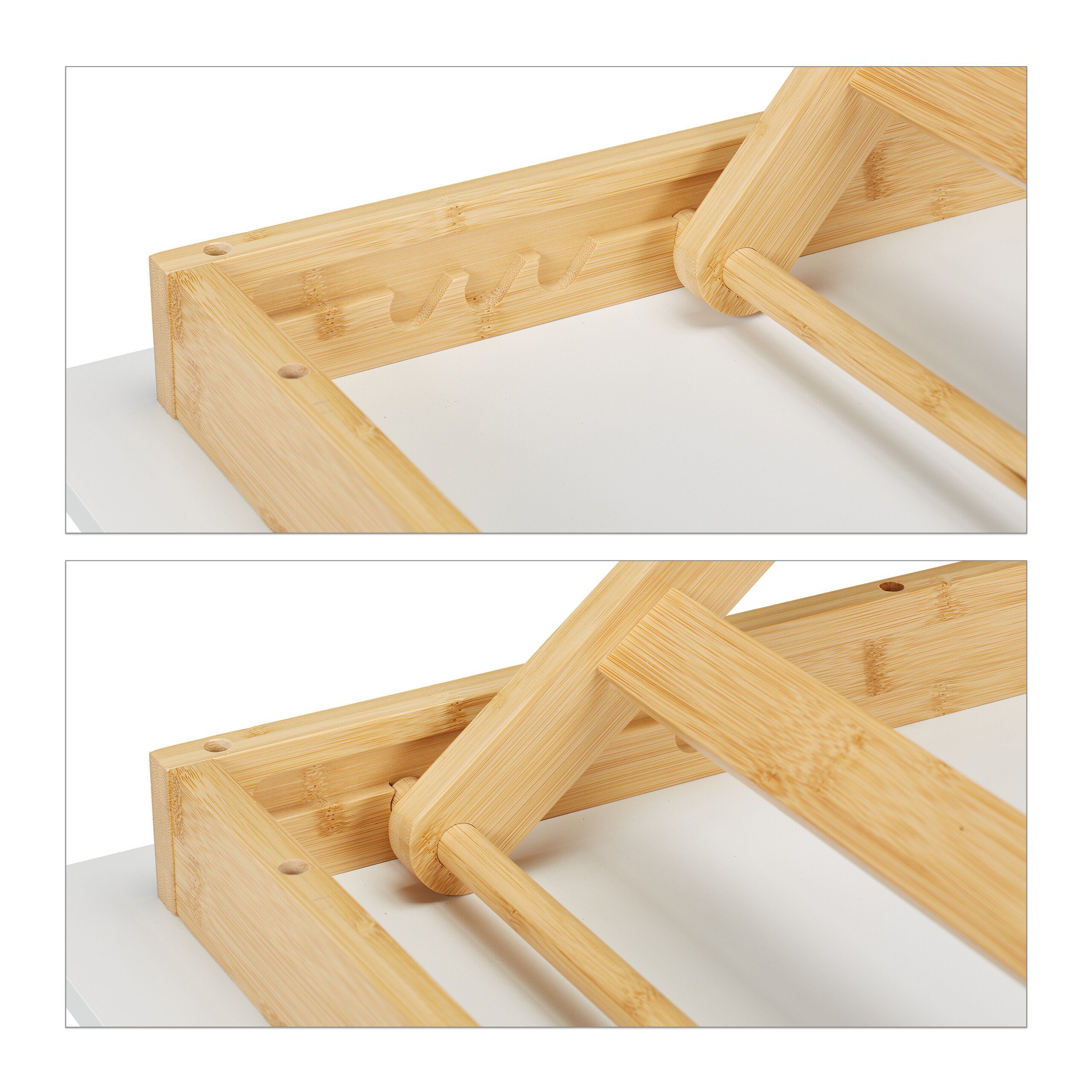 relaxdays Klapptisch Bambus höhenverstellbar