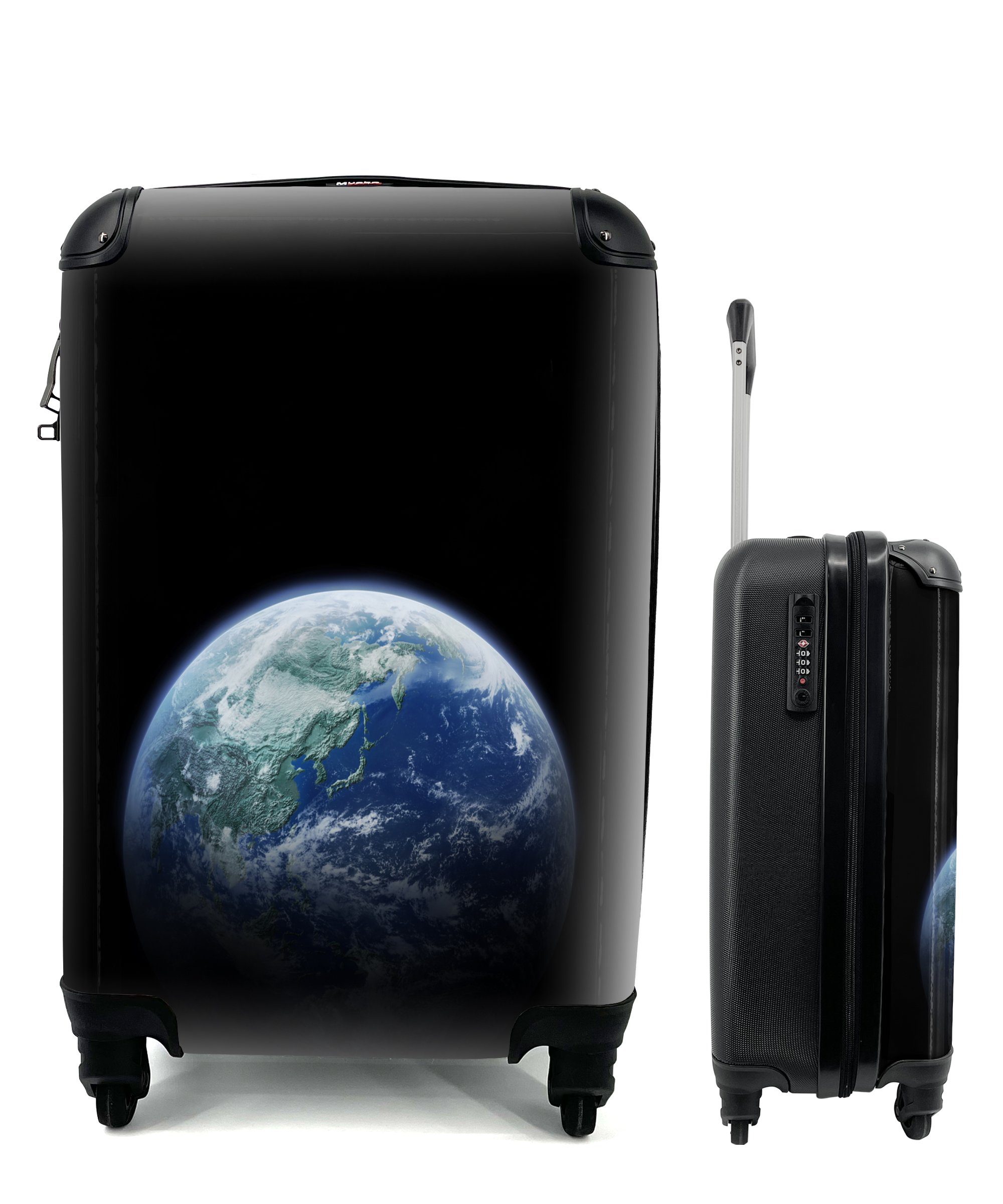MuchoWow Handgepäckkoffer Die Erde verdunkelte sich, 4 Rollen, Reisetasche  mit rollen, Handgepäck für Ferien, Trolley, Reisekoffer