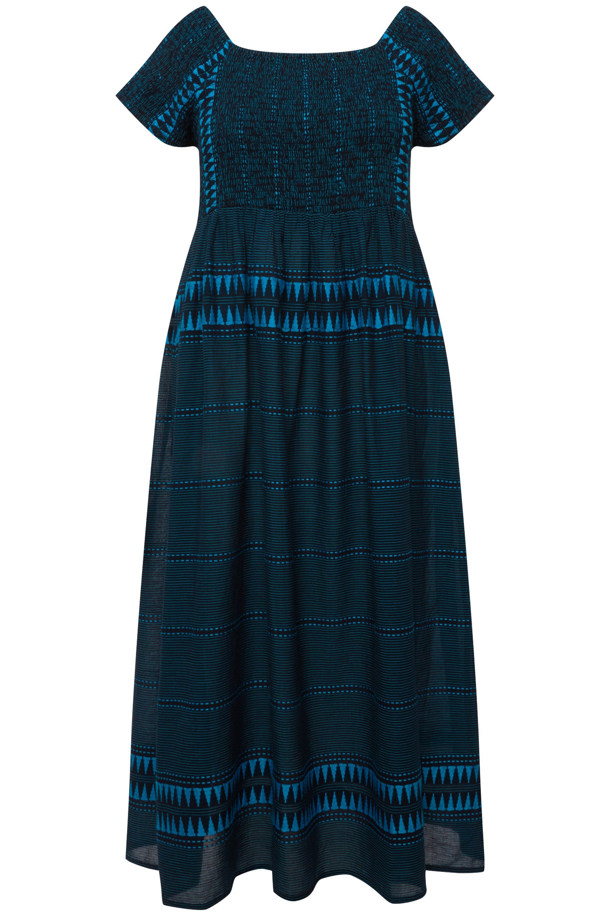 Ulla Popken Maxikleid Maxikleid Ethnomuster Carree-Ausschnitt günstig online kaufen
