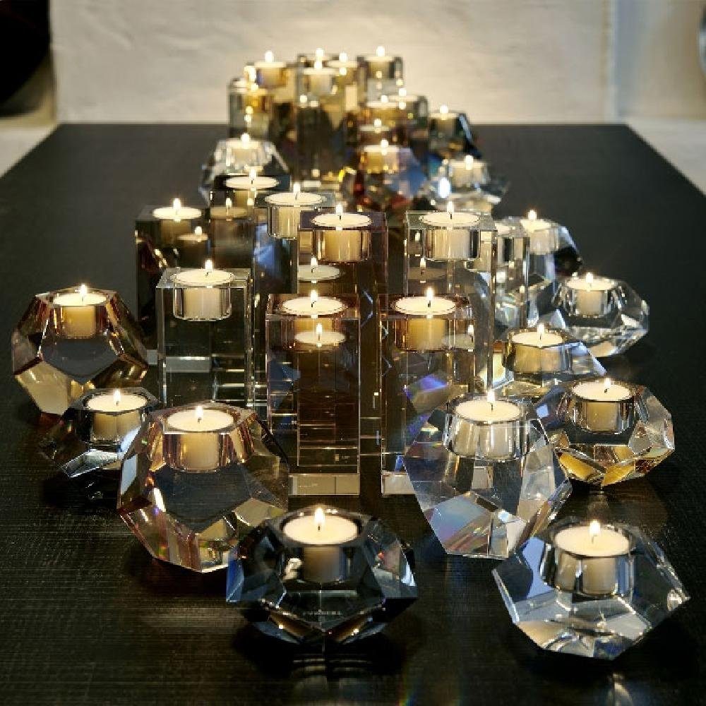 Lambert (8,4cm) Kristallglas Pentaki Kerzenhalter Bernstein Teelichthalter