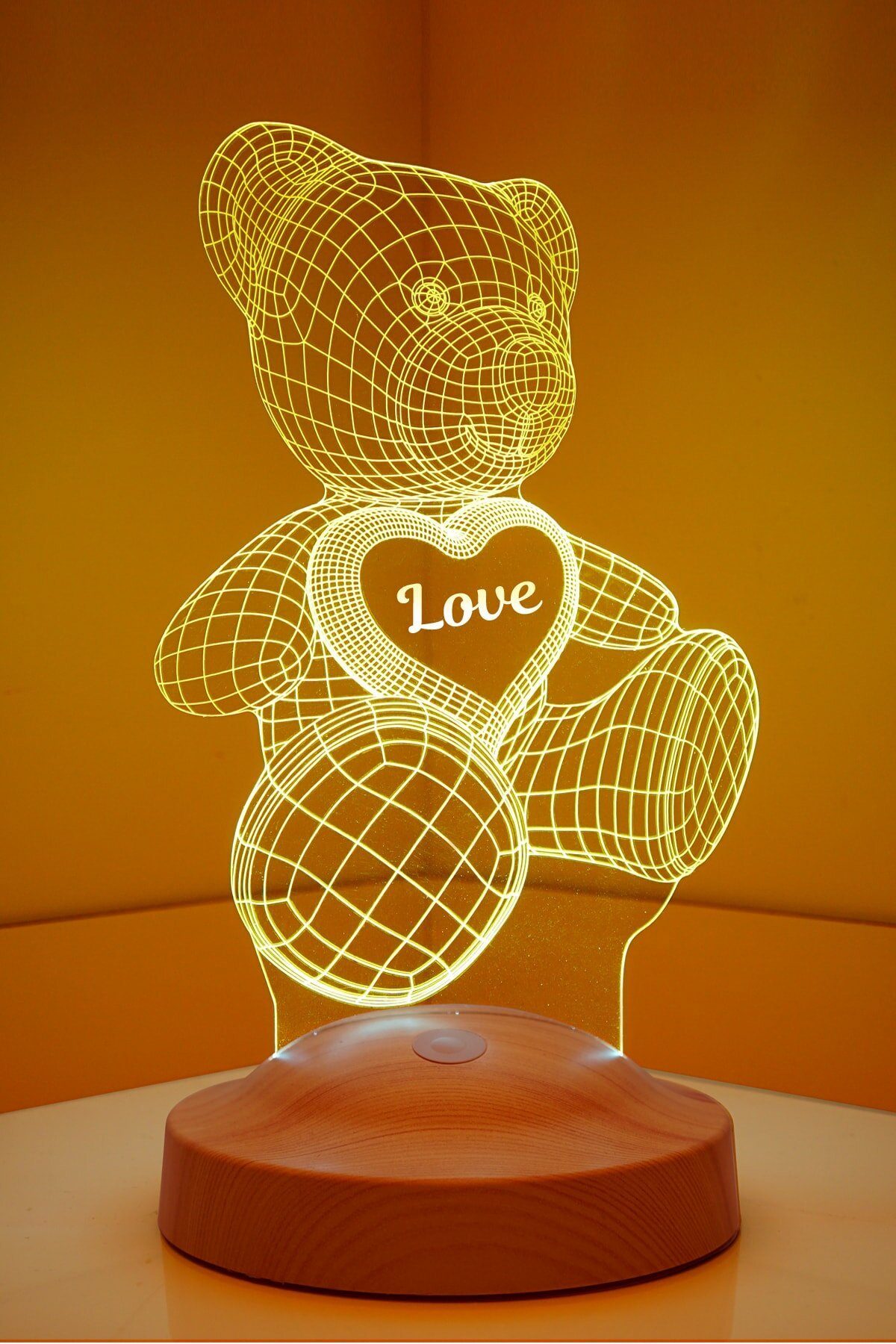 Geschenkelampe LED Nachttischlampe Teddybär Geschenke 3D Nachtlicht Teddybear Lampe für Lovers, Farbwechsel, Leuchte 7 Farben fest integriert, Valentinstag Geschenk für Freundin, Partnerin, Frau, Partnerin, Verlobte, Ehefrau