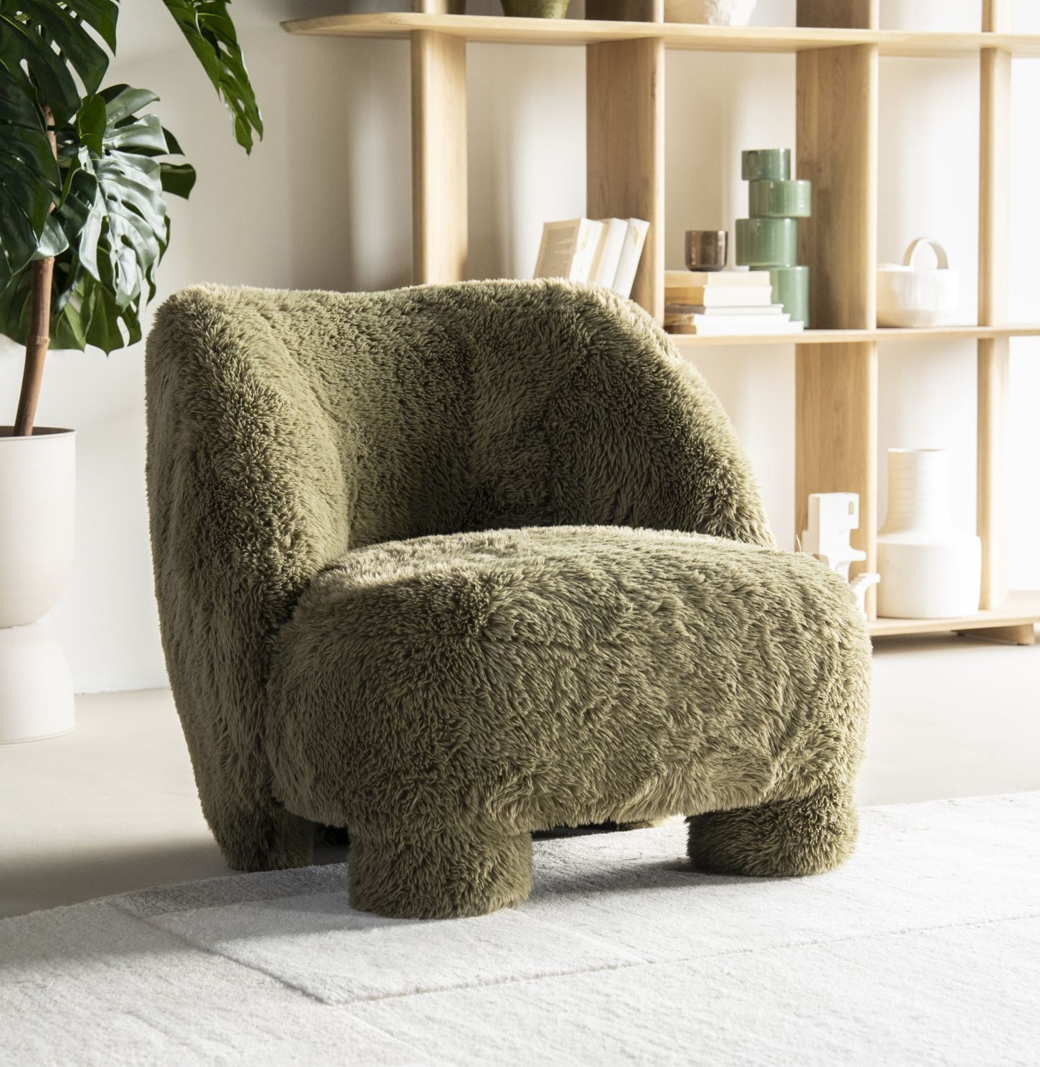 Maison ESTO Sessel Kuschelsessel MOMO Teddystoff verschieden Farben