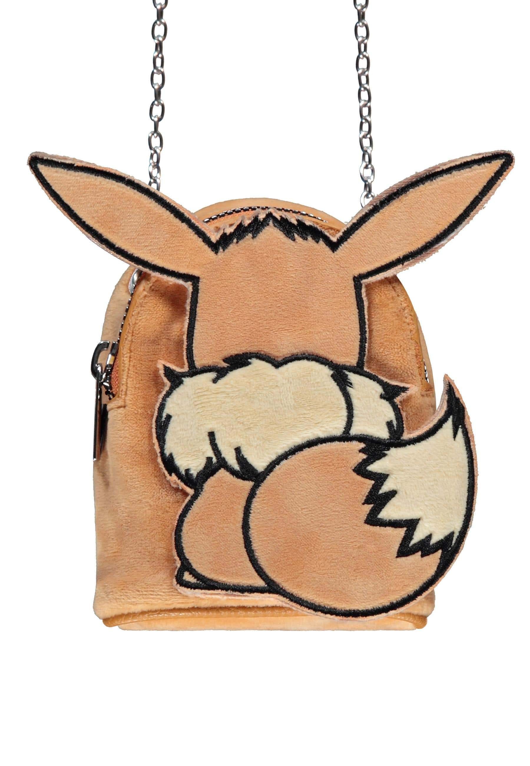 POKÉMON Schultertasche Eevee Evoli Micro Bag, Plüsch Handtasche Kawaii