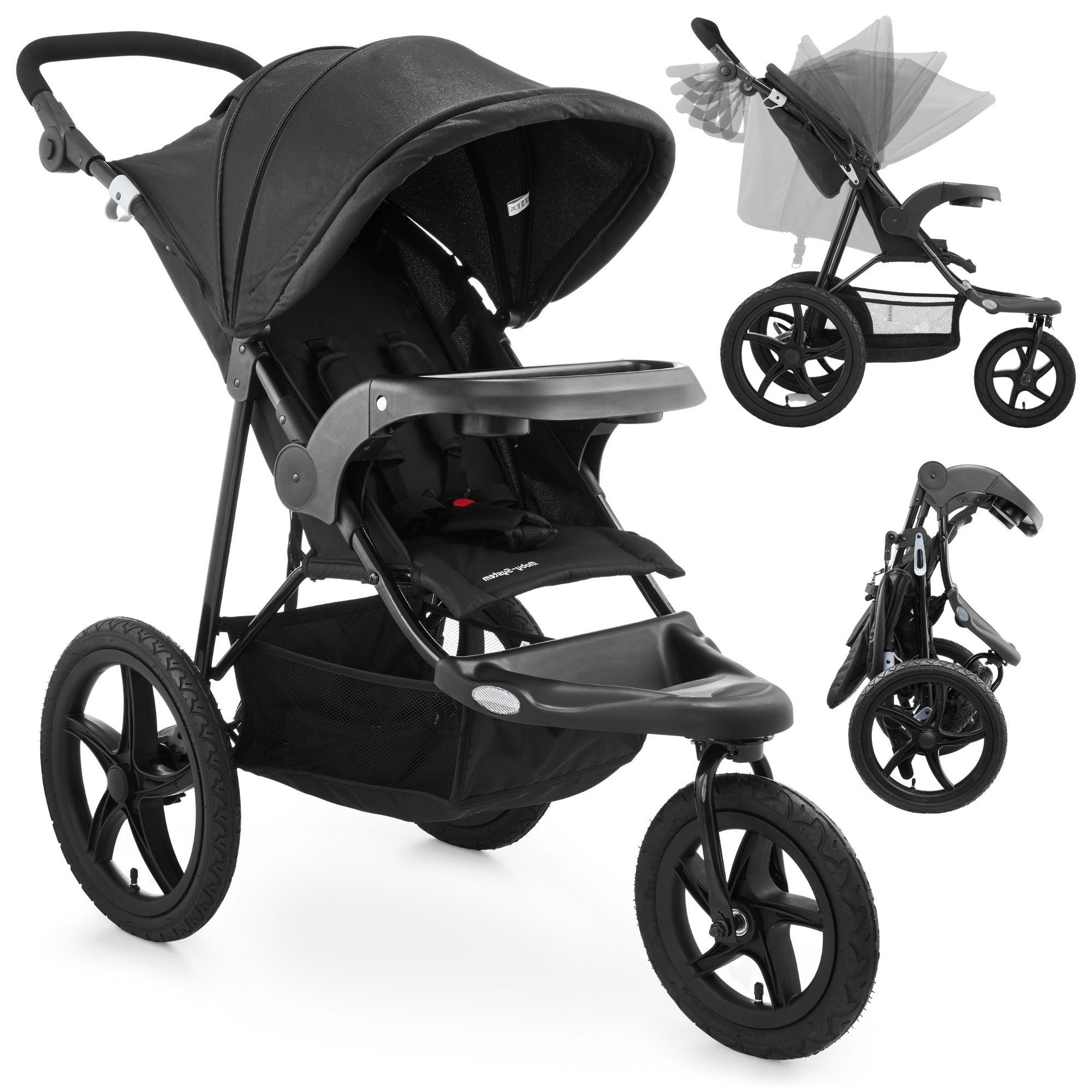 Dreirad-Kinderwagen Jogging-Kinderwagen mit Luftreifen und Verdeck - Modell: MOUNTAIN