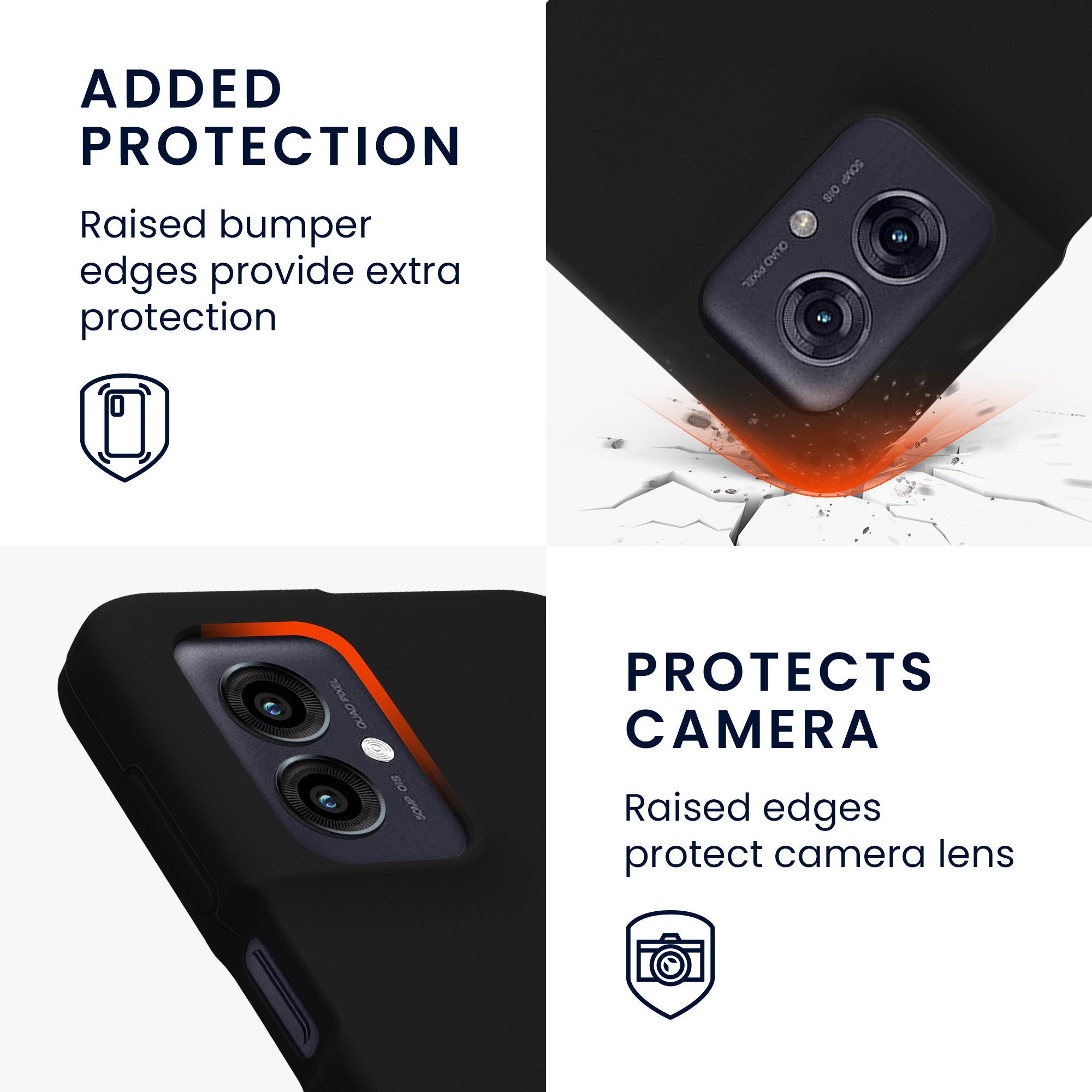 kwmobile Handyhülle Handyhülle für Motorola Moto G55 5G Hülle, Weiches Handy Silikon Case - Schutzhülle Cover