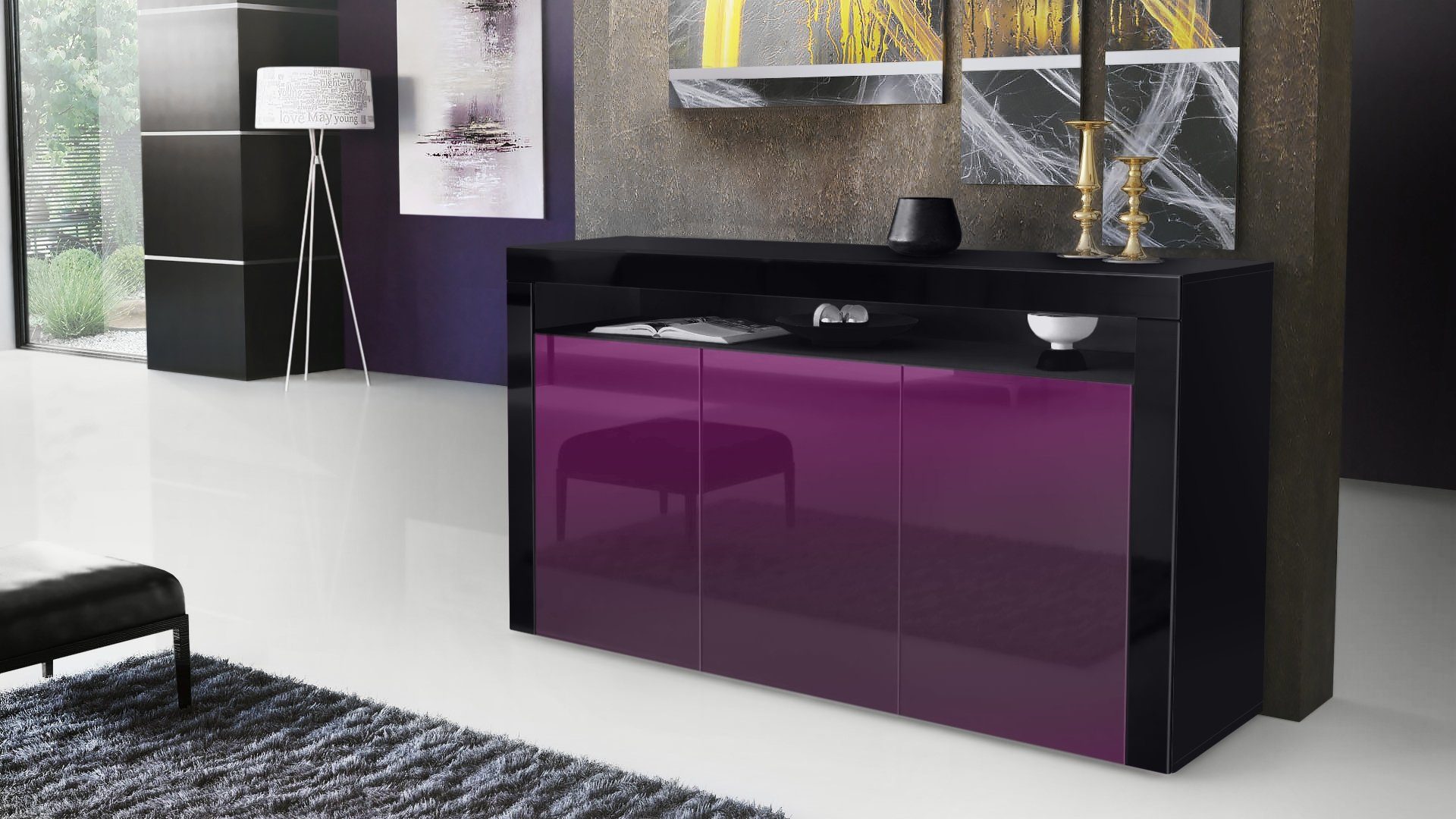 Vladon Sideboard Valencia (Sideboard, mit 3 günstig online kaufen