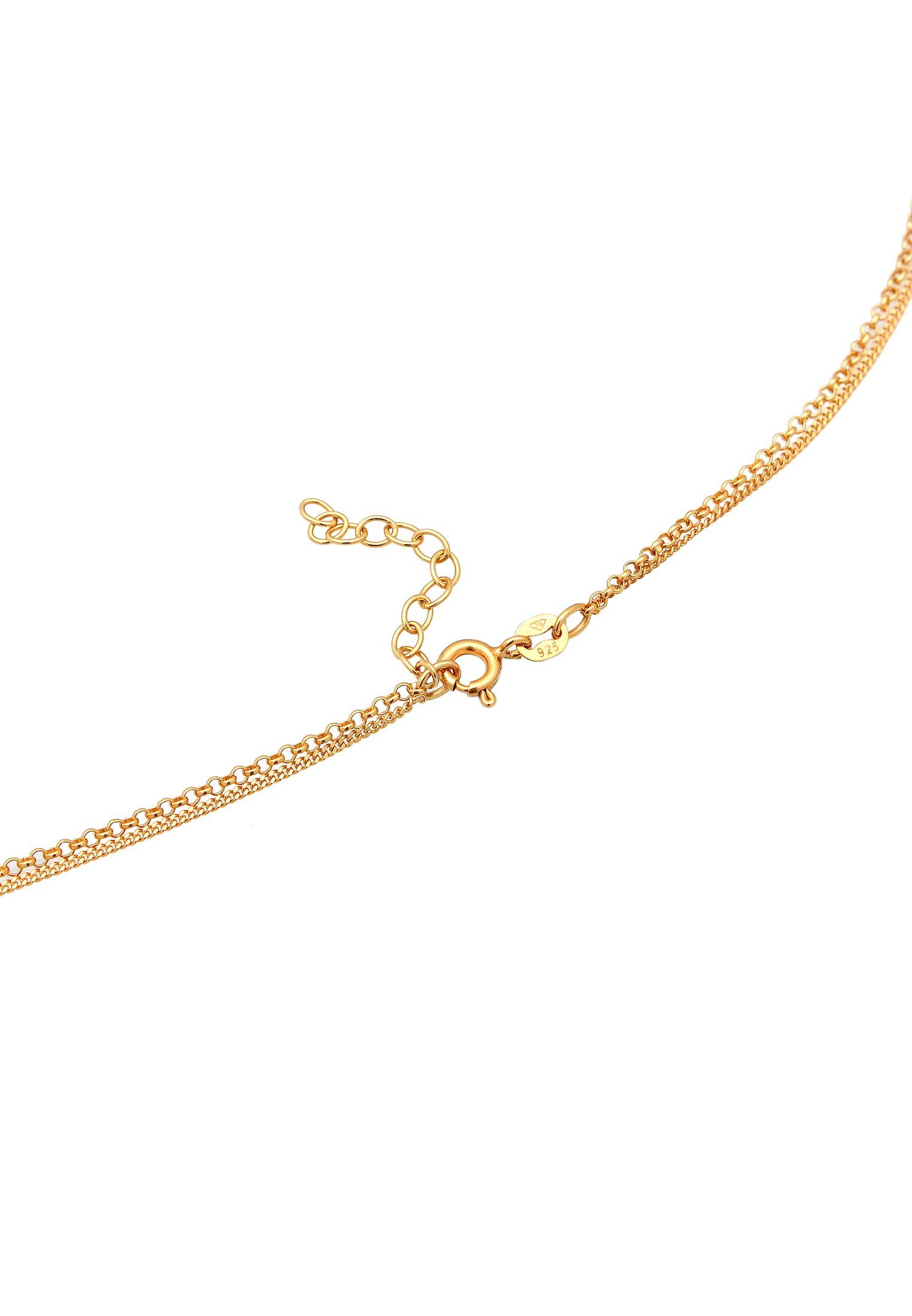 Elli Ketten-Set Layer Plättchen Disc Sonne 925 Silber, Plättchen