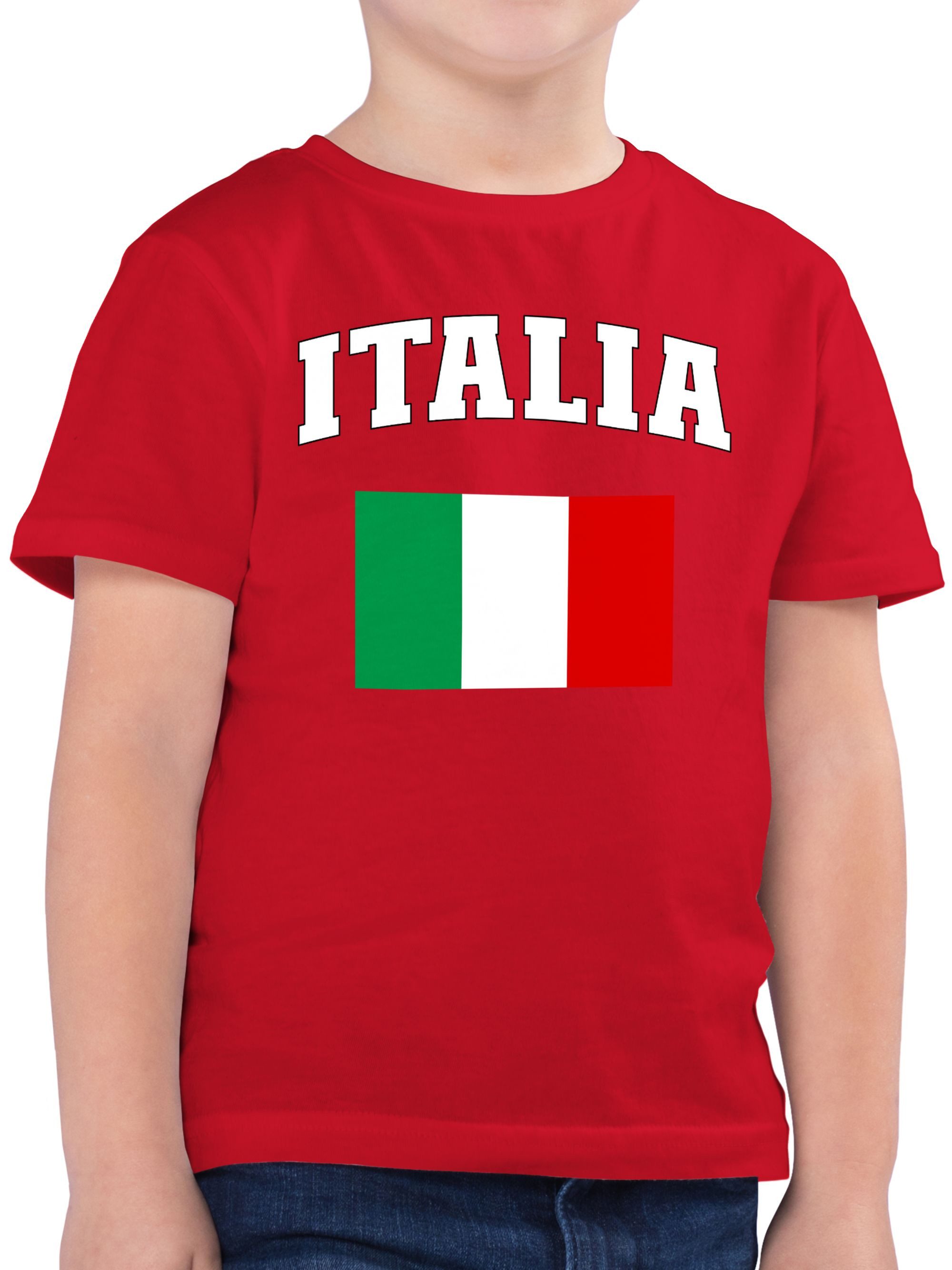 T-Shirt Italia Schriftzug mit Flagge, Italien, Italy