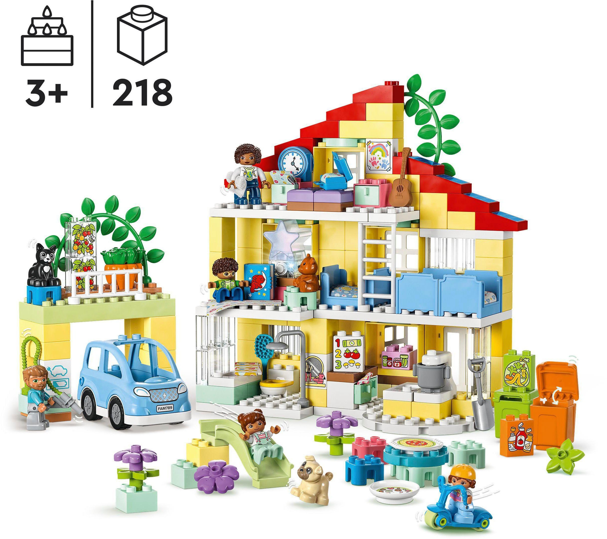 LEGO® 3in1 Familienhaus (10994), LEGO® DUPLO Konstruktionsspielsteine, (218 günstig online kaufen