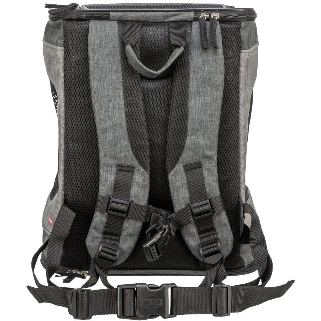 TRIXIE Tiertransporttasche Rucksack Timon - schwarz/grau - 34 × 44 × 30 cm