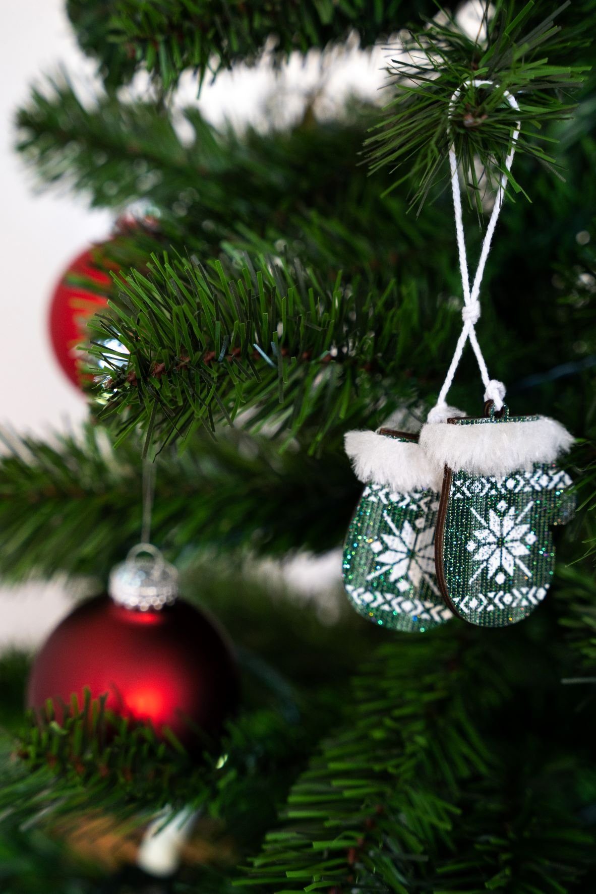 Heitmann DECO Baumbehang Weihnachts Set, aus grün, Holz, Glitzer mit