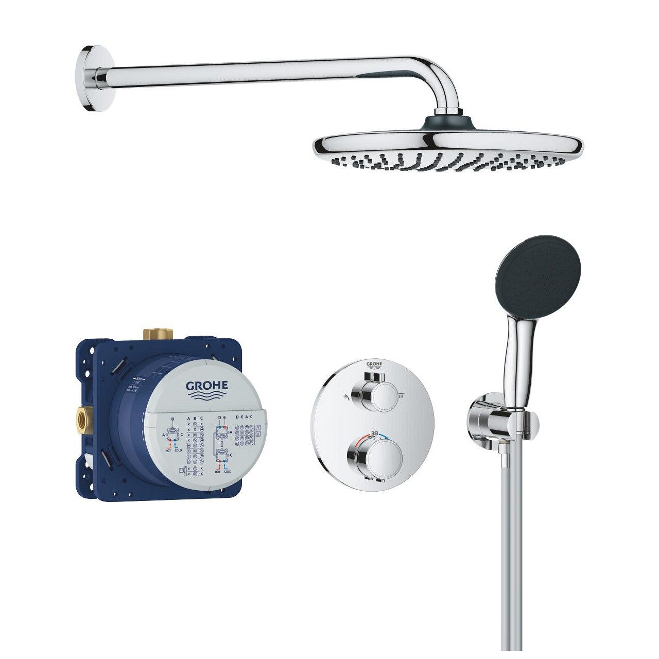 Grohe Duschsystem Precision Thermostat Duschsystem, Quickfix, UP, chrom (34883000)