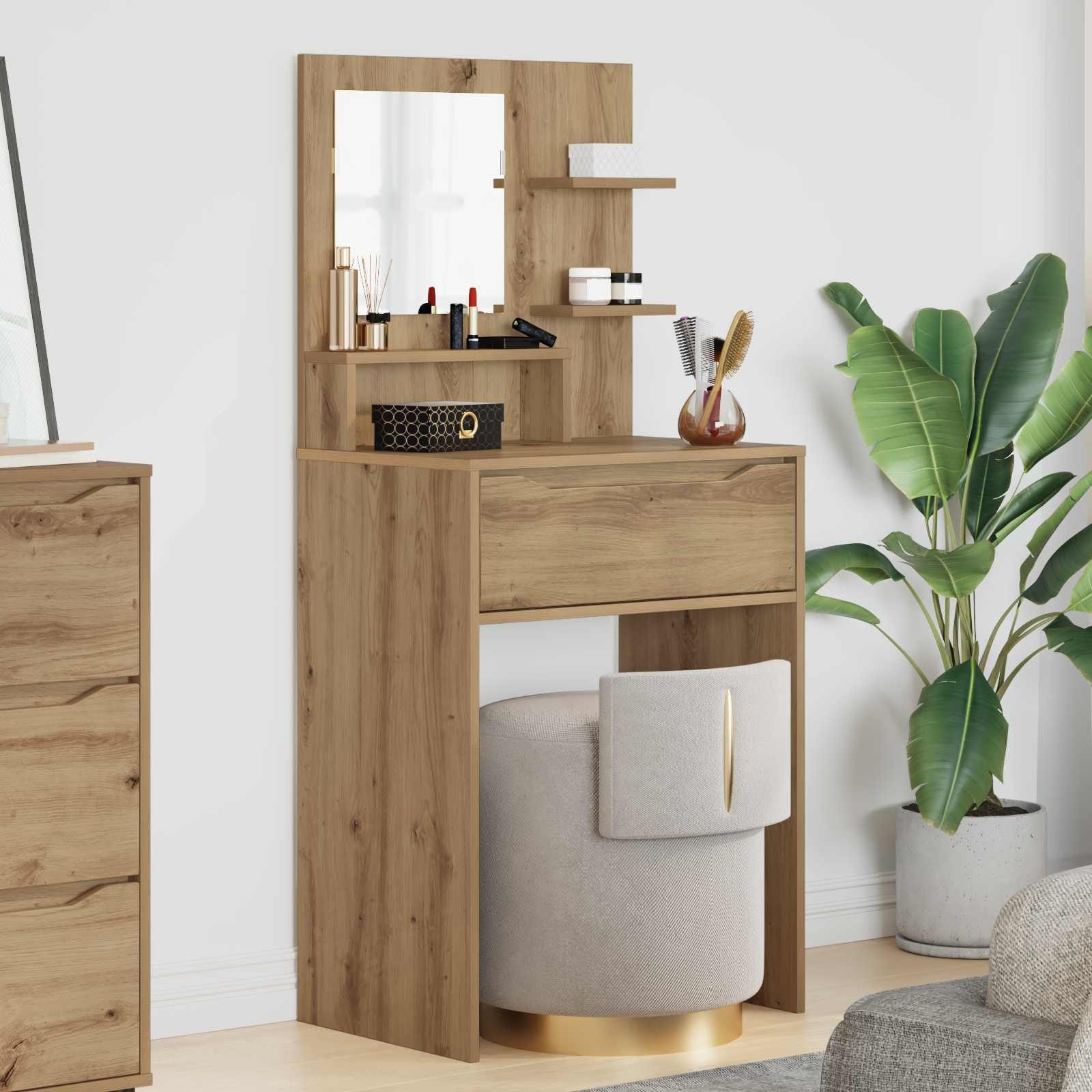 vidaXL Schminktisch Schlafzimmer-Frisiertische Artisan-Eiche 80 x 39,6 x 135 cm (1-St)
