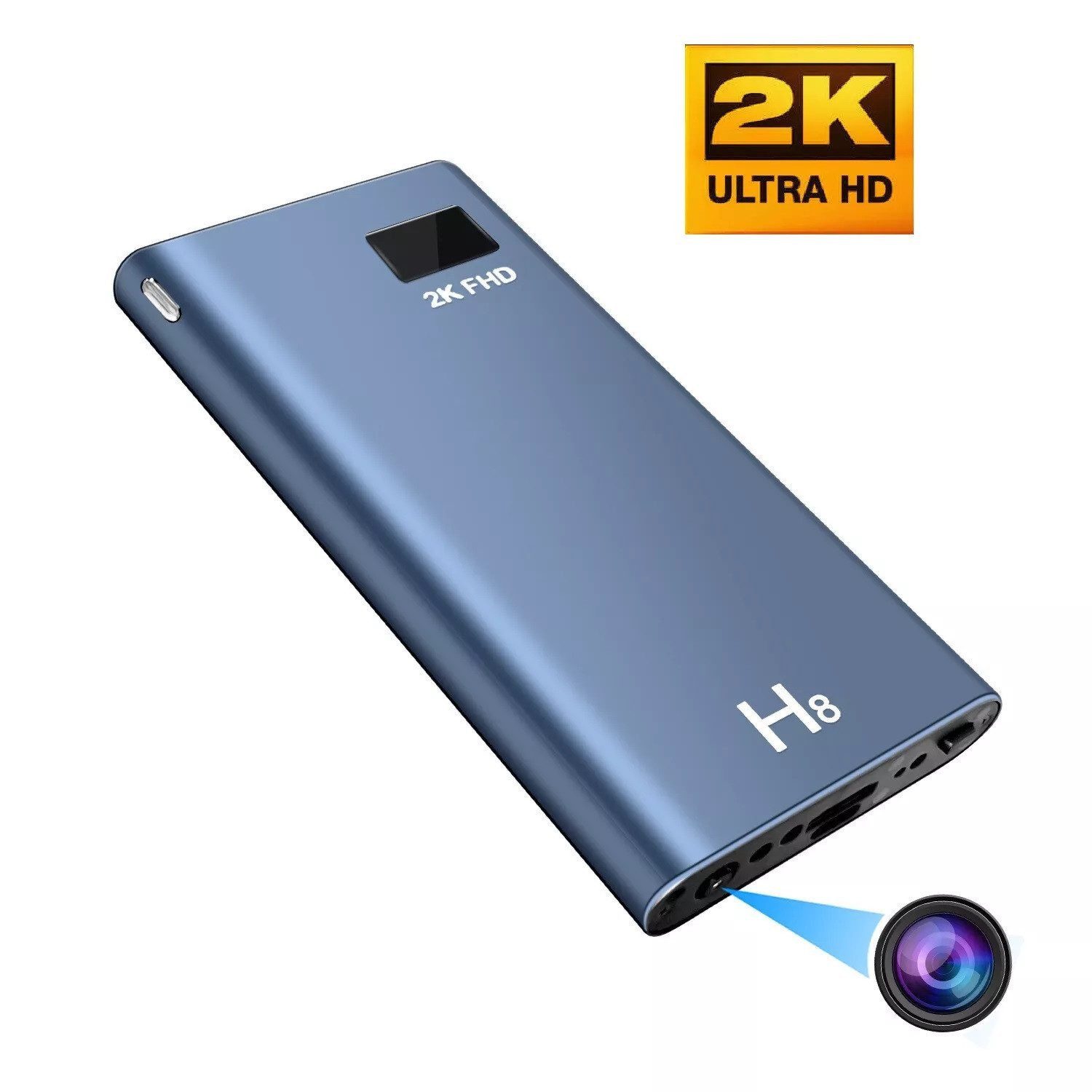 SpionProfi Überwachungskamera 128GB 2k Powerbank Mini Kamera Video Ton Aufnahme Überwachungskamera (Innenbereich, Außenbereich, 1-tlg., Versteckte Kamera Powerbank Spycam Spion Mini Cam mit Nachtsicht)