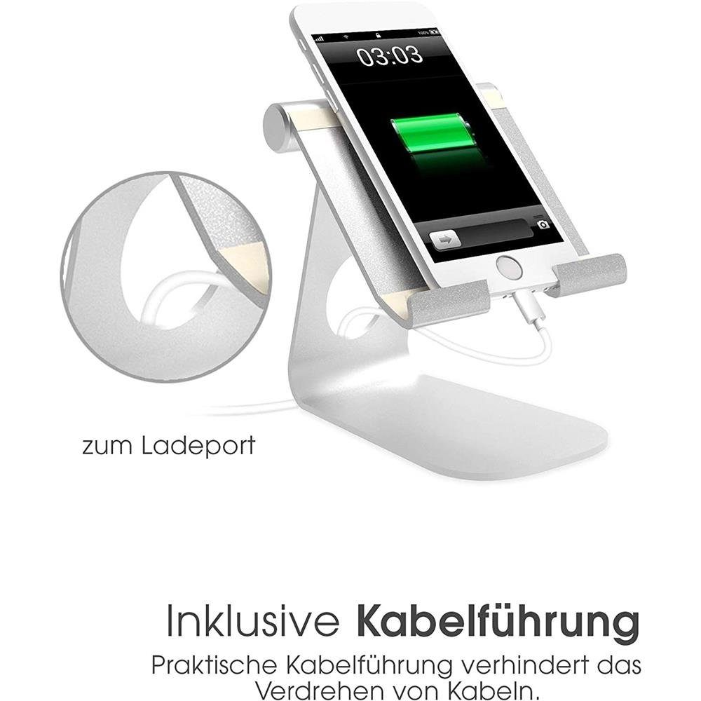 Terratec Tablet-Ständer iTab M Silber, (Multiwinkel-Ständer, Aluminium, einstellbarer Betrachtungswinkel)