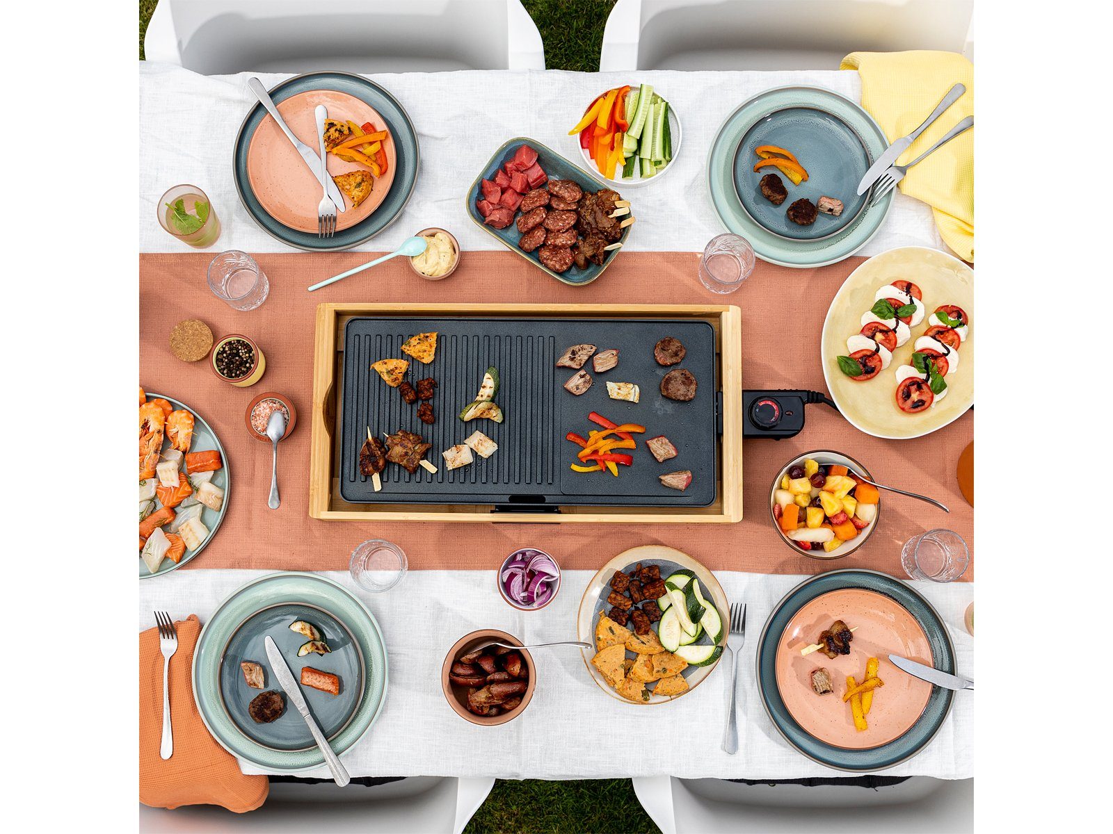 Tristar Tischgrill, 2200 W, Elektrischer Indoor Elektro-Grill mit großer Grillfläche 51x25cm