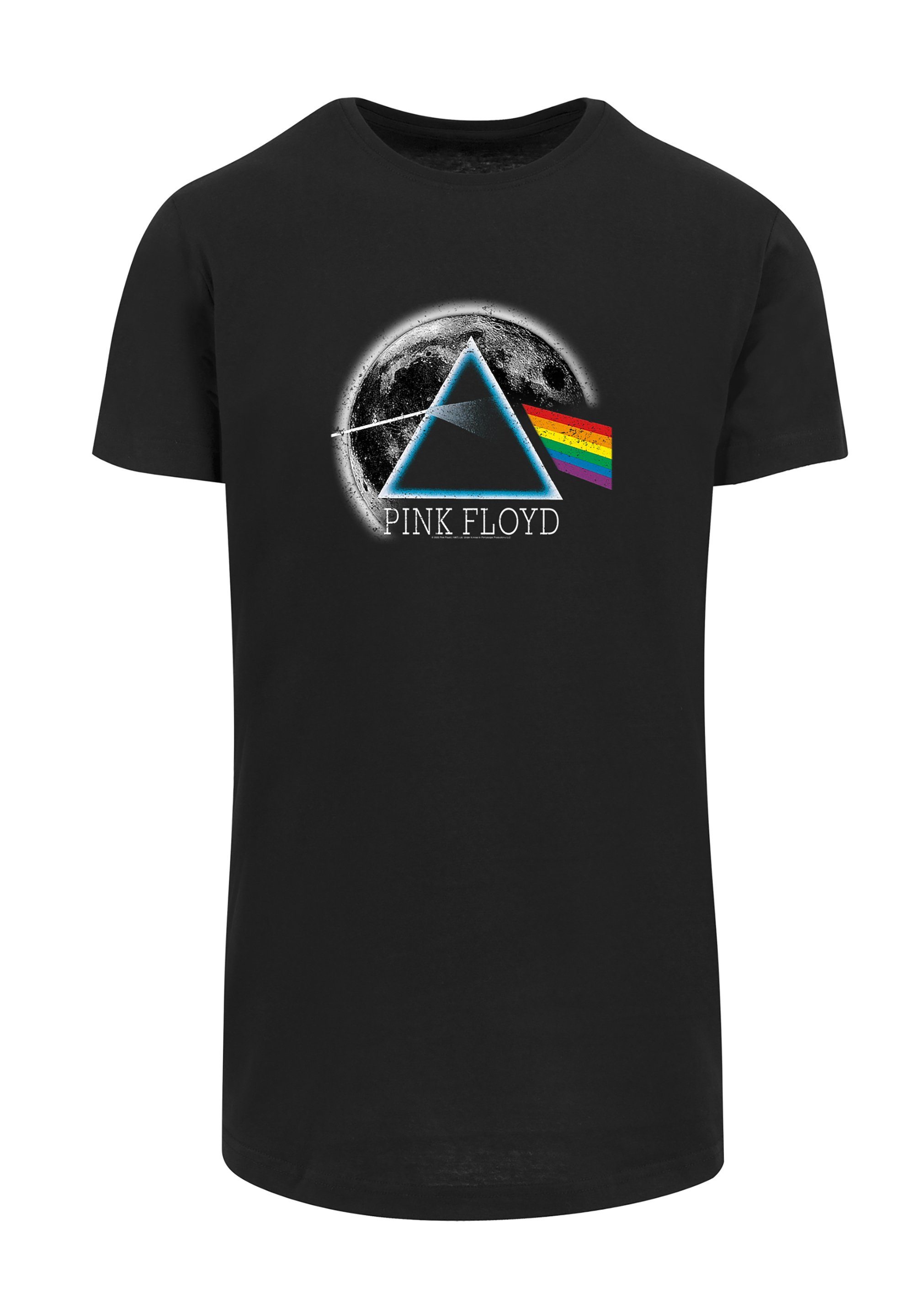 Merch T-Shirt Side Print of The Dark Floyd Moon Pink F4NT4STIC Distressed Fan