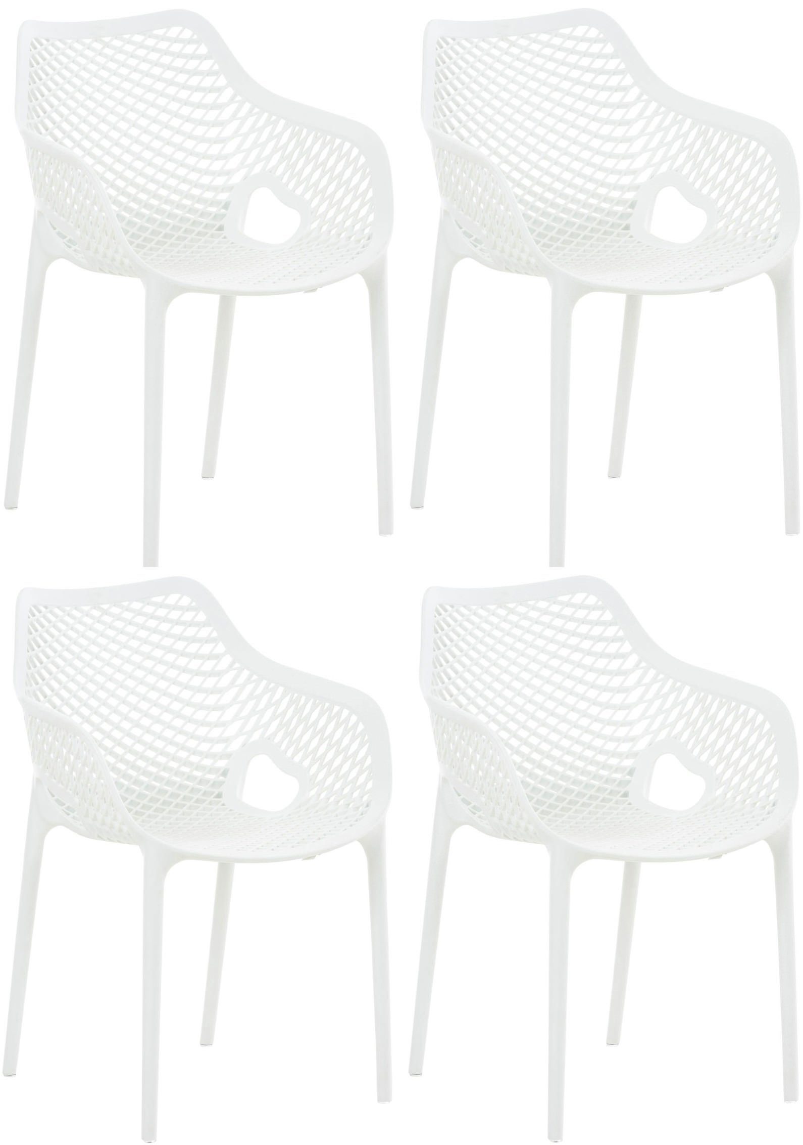 CLP Gartenstuhl Air XL (4er Set), Outdoor-Stühle, mit Wabenmuster weiß