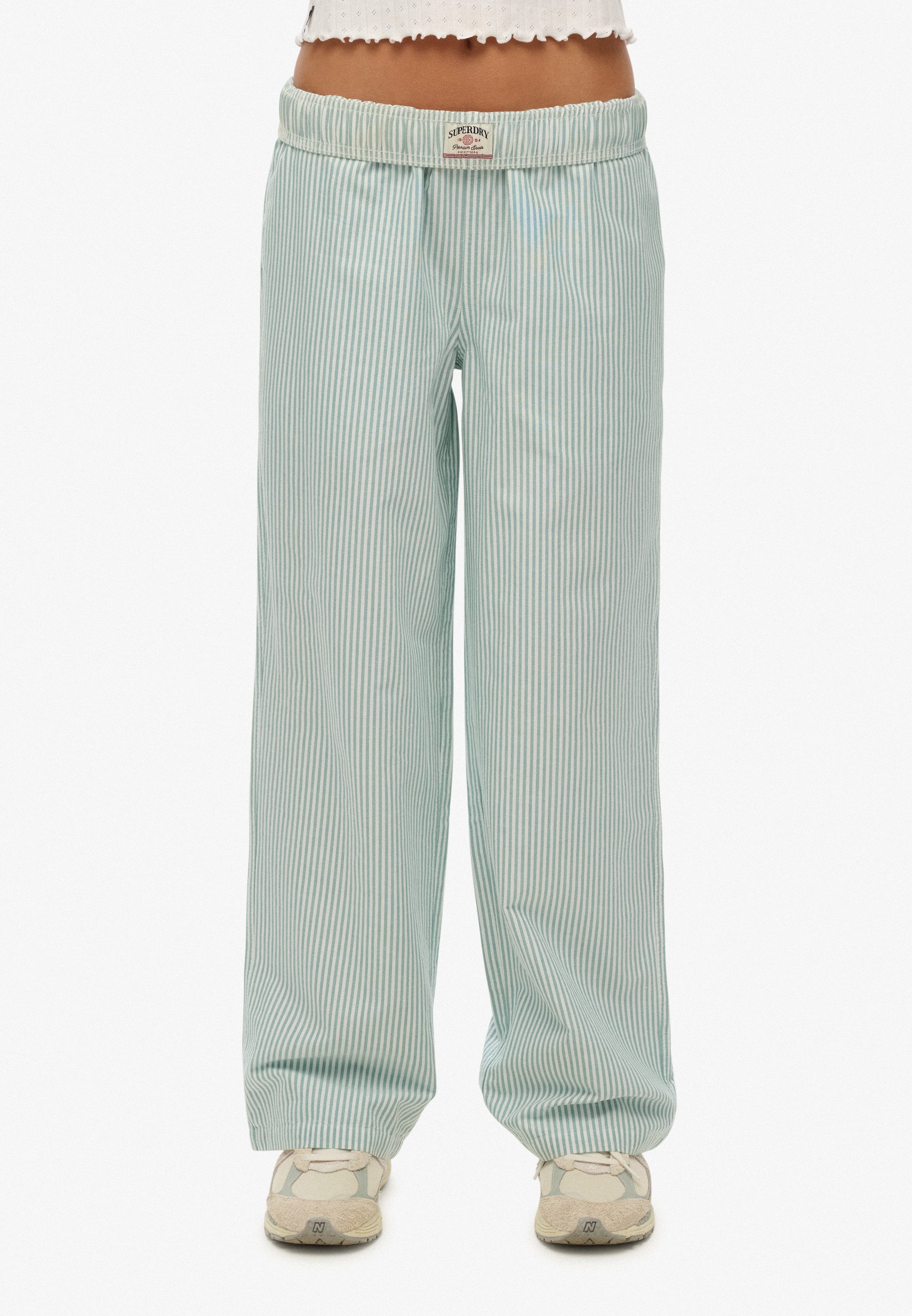 Superdry Cargohose COTTON STRIPE ELASTIC TROUSER aus Baumwolle und Jersey, Relaxed Fit, gestreifte Optik
