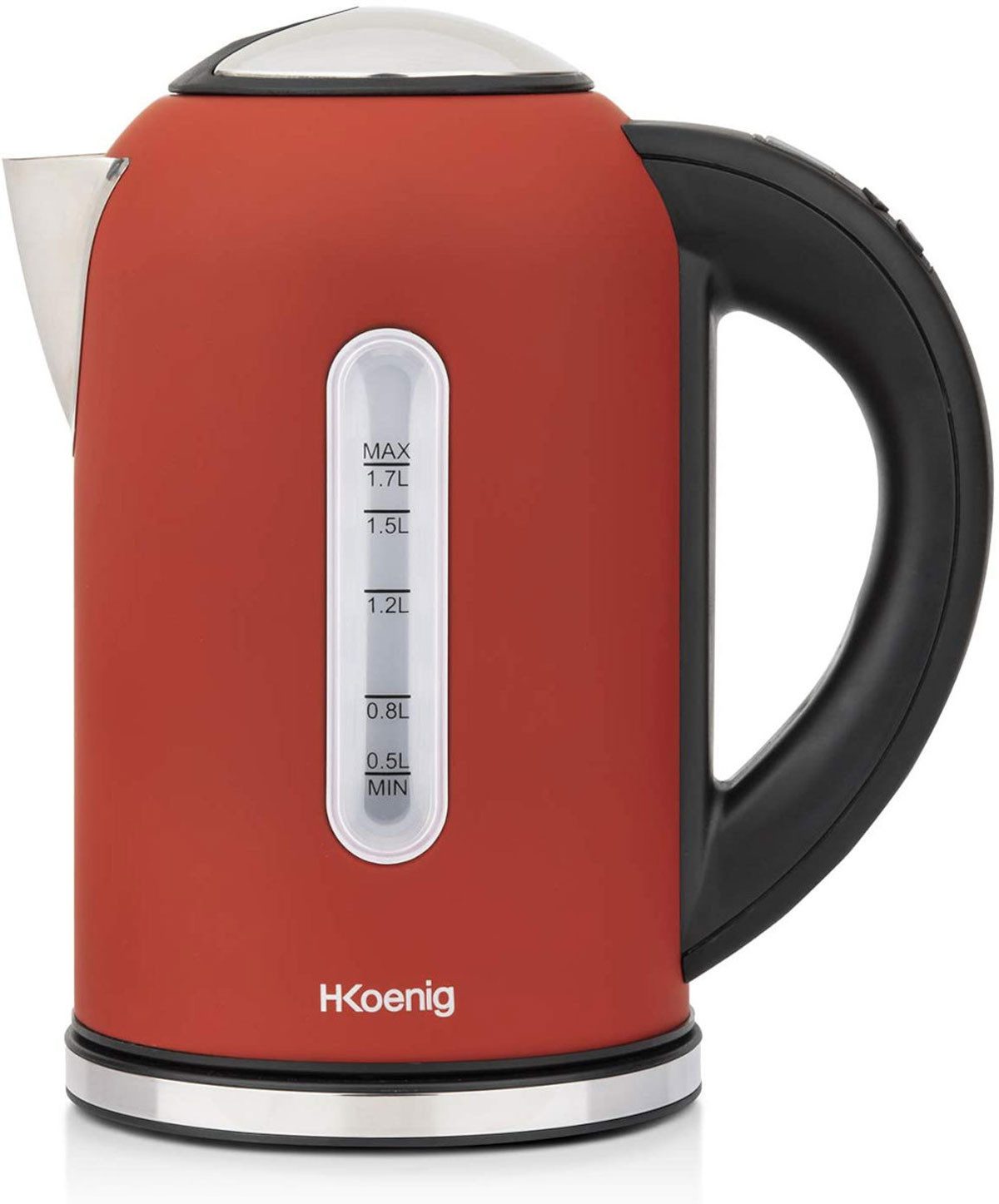 H.Koenig Wasserkocher BOE54 rot Temperatur-Einstellung 40°C - 100°C, 2200 W