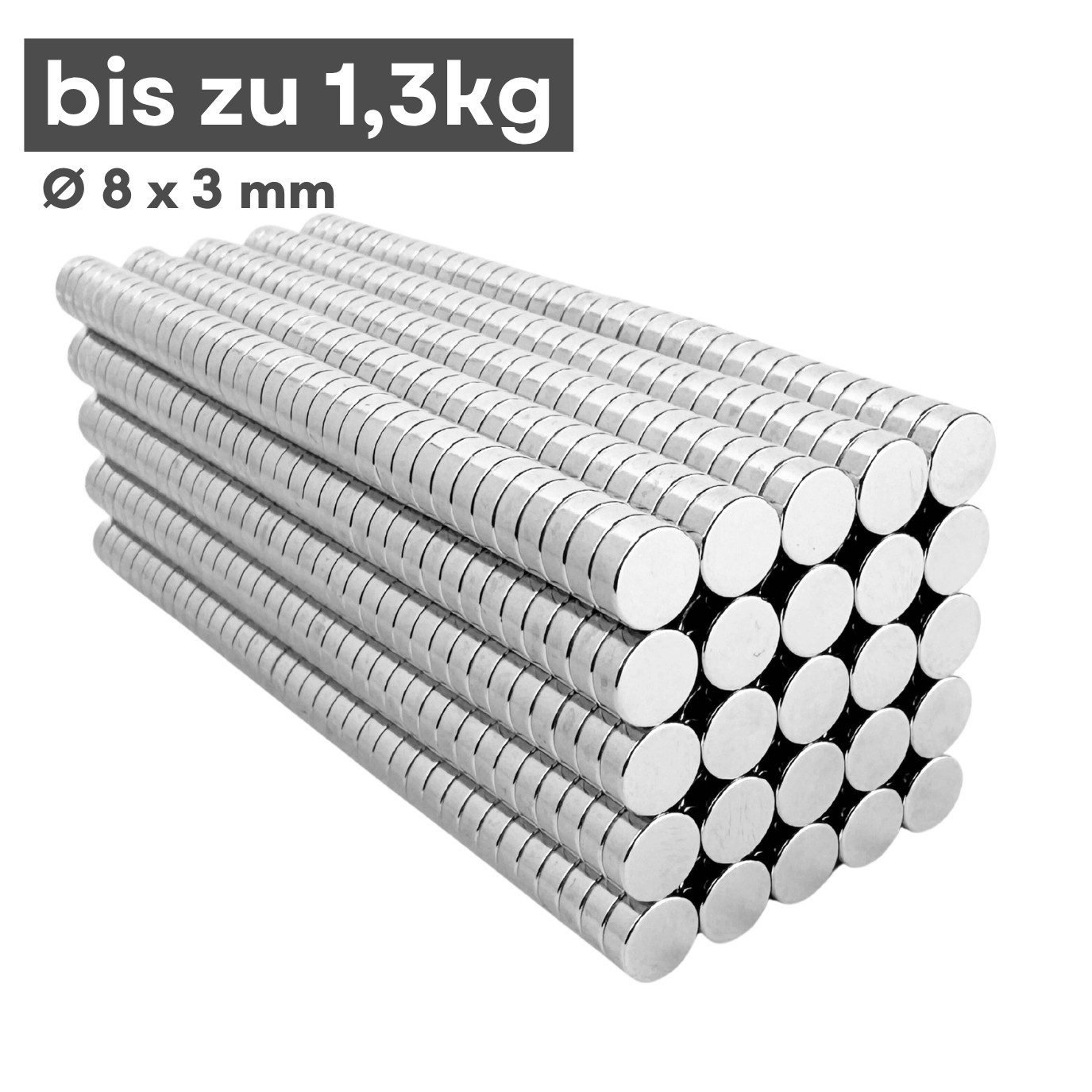 MaajeeKuto Magnet Neodym Magnet 8x3 mm N38 Scheibenmagnet 1,3kg Haftkraft Stark (10-St)