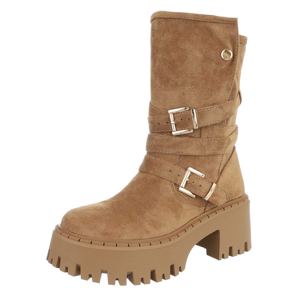 Ital-Design Modische Damen Stiefeletten mit Schnallen günstig online kaufen