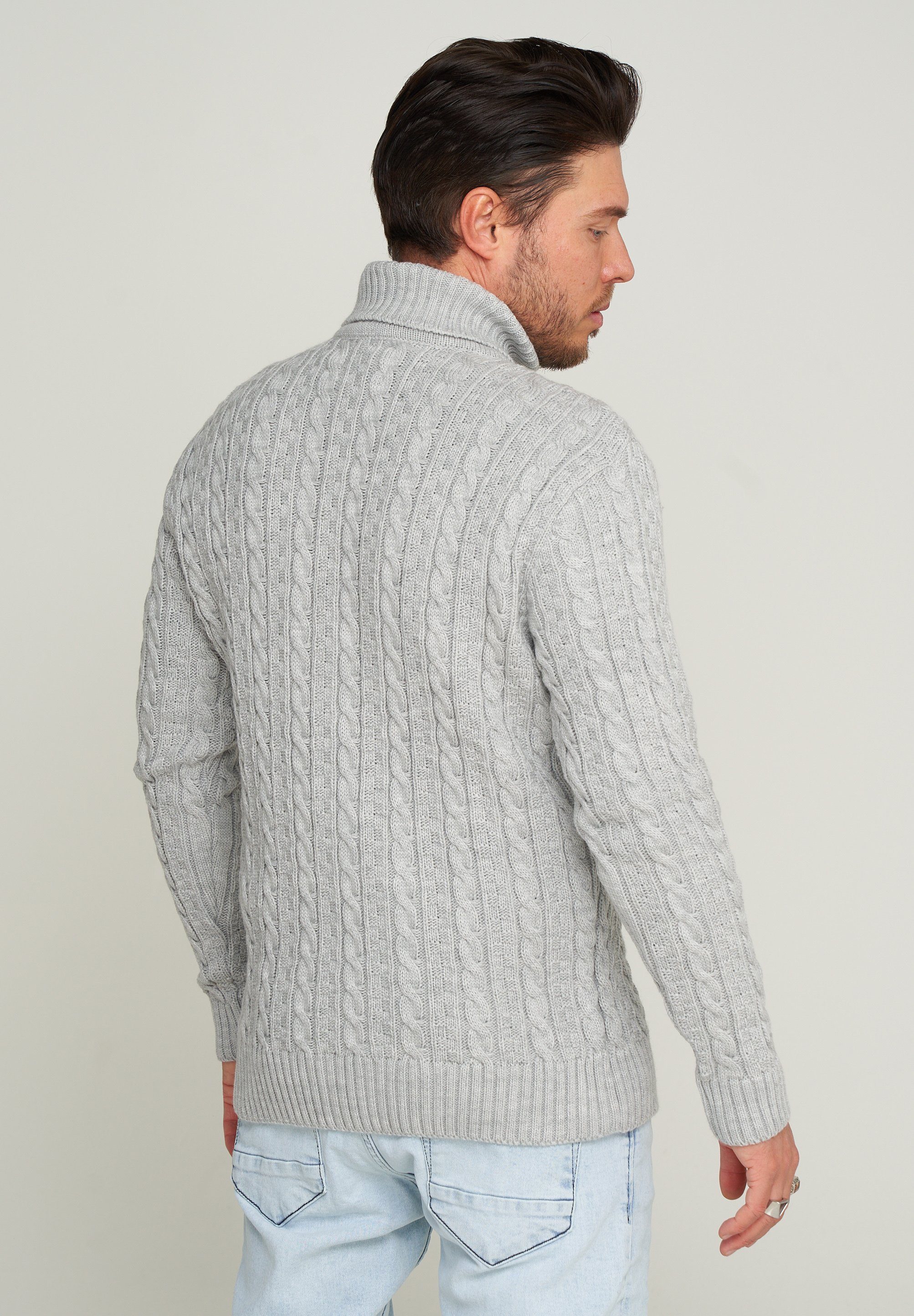 CARISMA Rollkragenpullover CRMUS Grobstrick Zopf-Muster