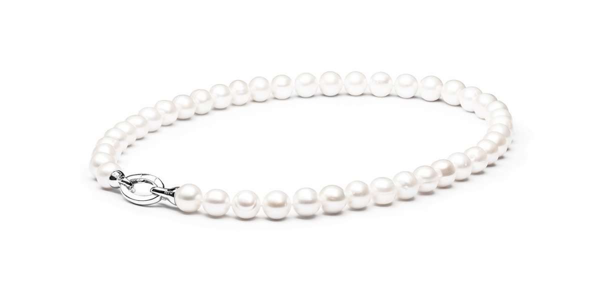 Gaura Pearls Perlenkette weiß, runde echte Perlen, 11 mm, 50 cm, 925er rhod günstig online kaufen
